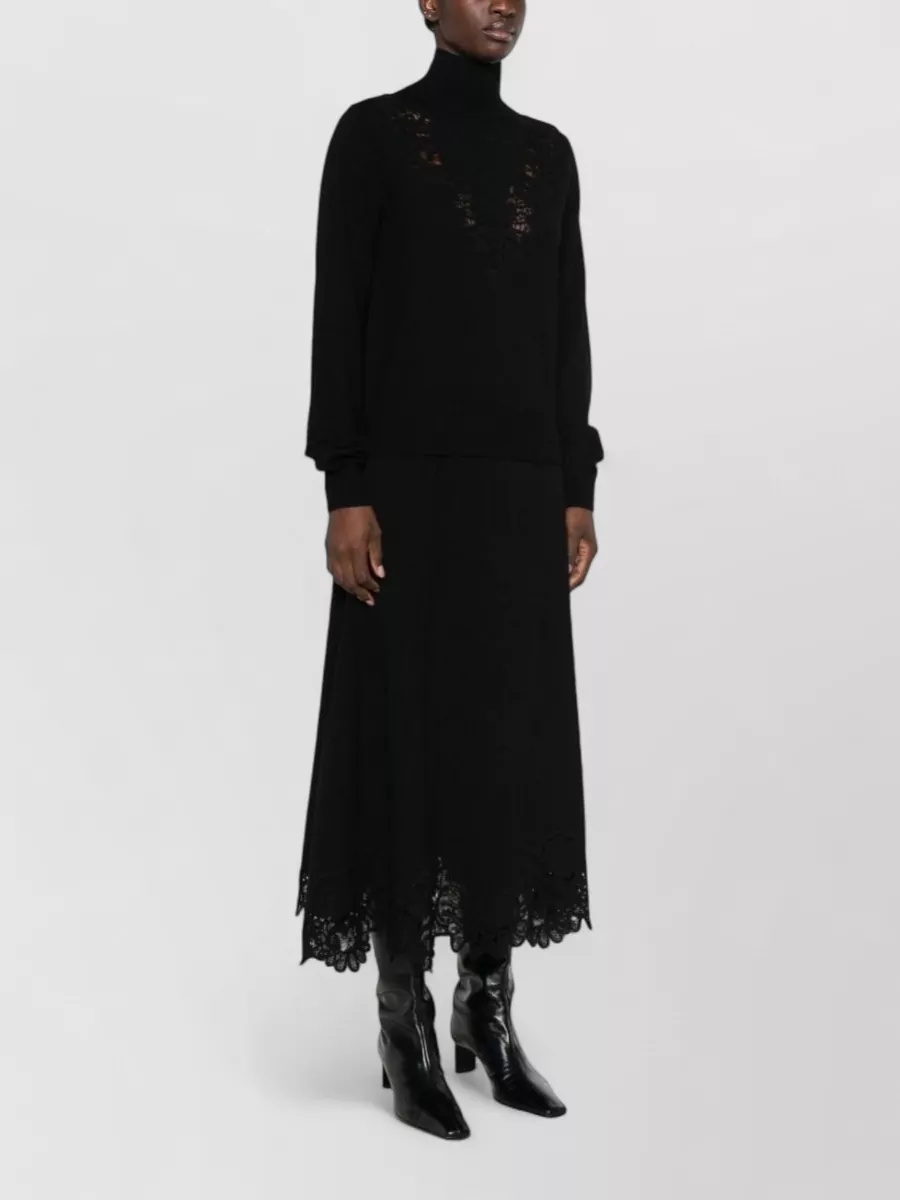 Zimmermann Wool Lace Trim Turtleneck Sweater