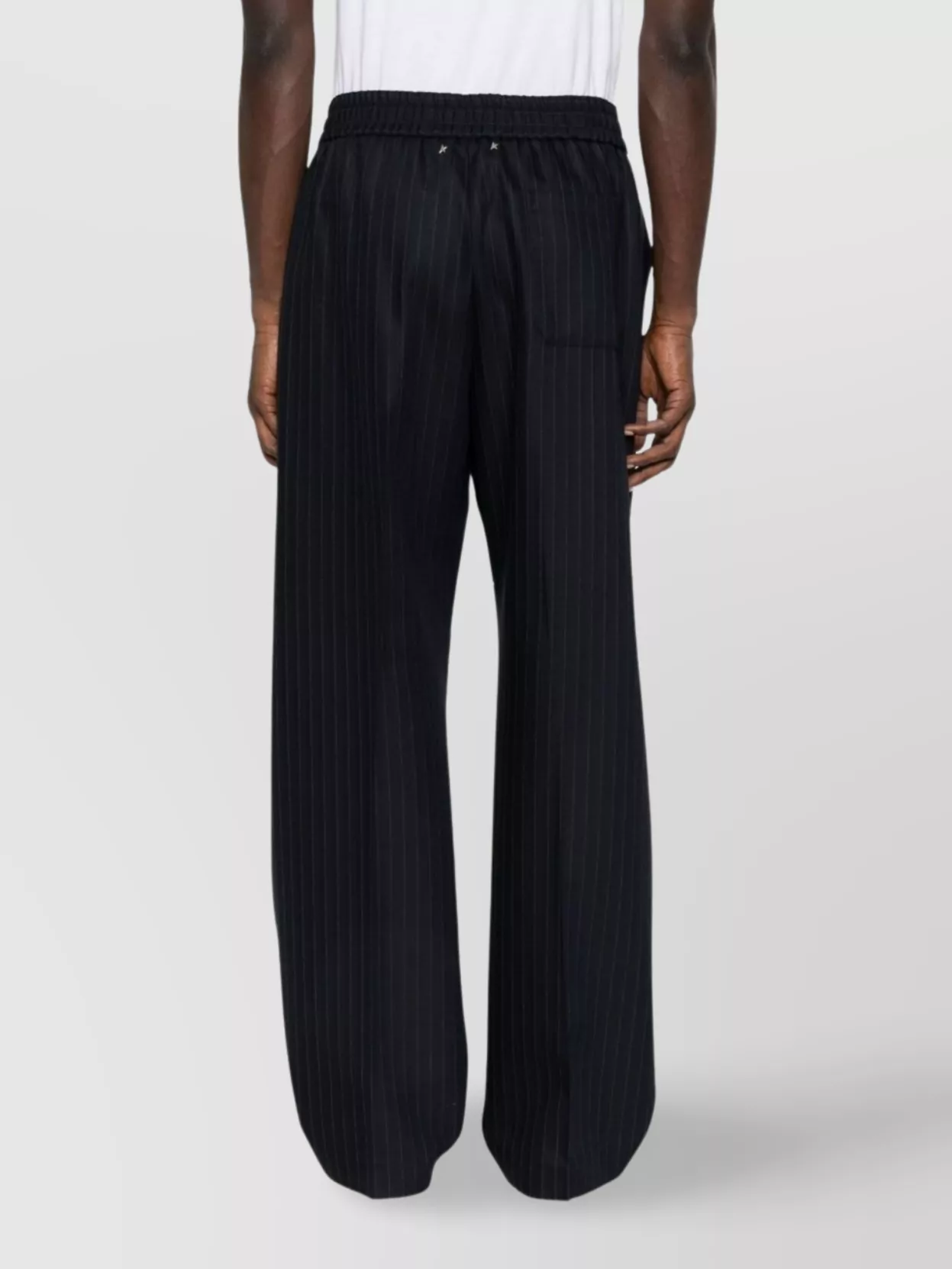 Golden Goose Wide Leg Trousers With Pinstripes And Pockets