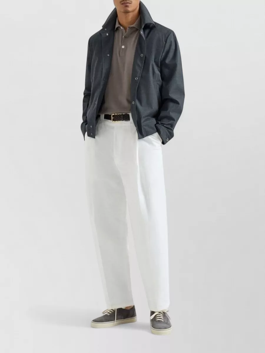 Brunello Cucinelli Polo Shirt Featuring Logo And Ribbed Cuffs