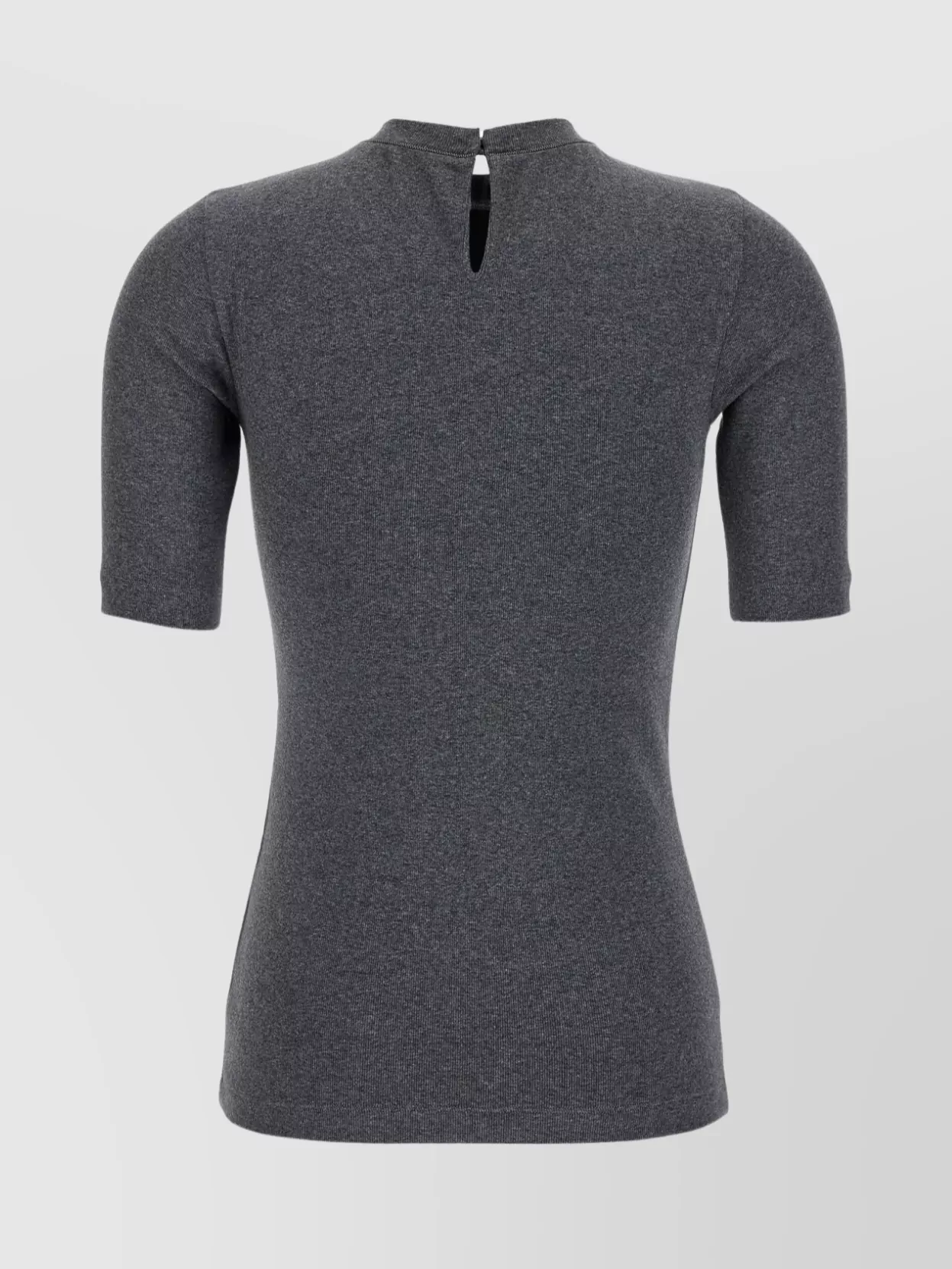Brunello Cucinelli Ribbed T-Shirt Keyhole Back
