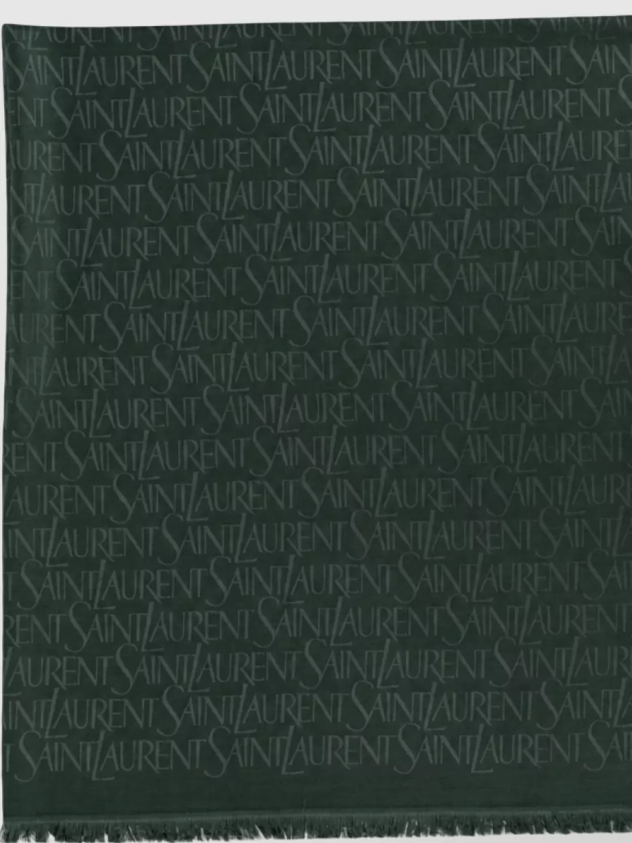 Saint Laurent silk wool square scarf