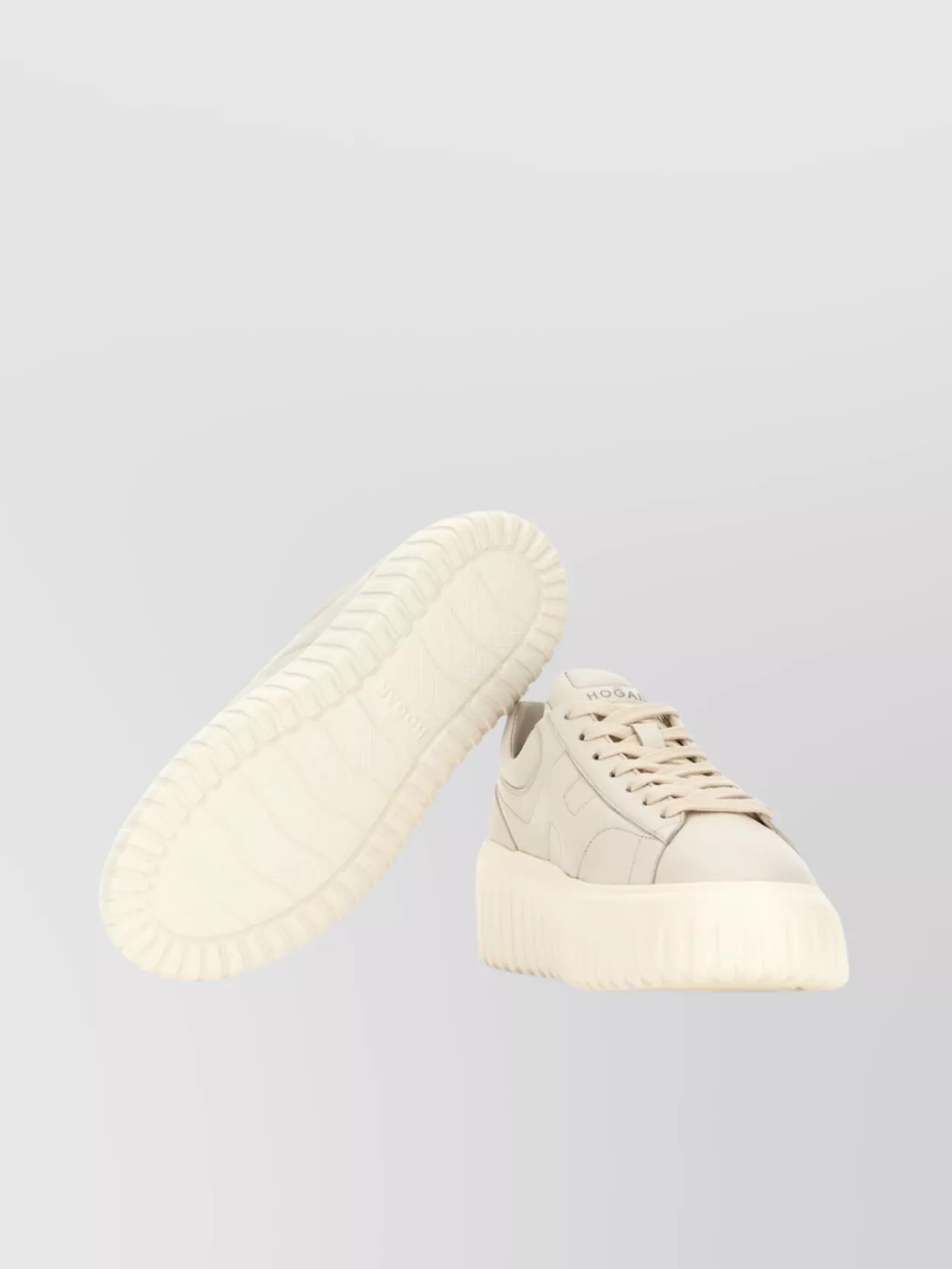 Hogan Striped Leather Sneakers With Logo-Embellished Side Panels