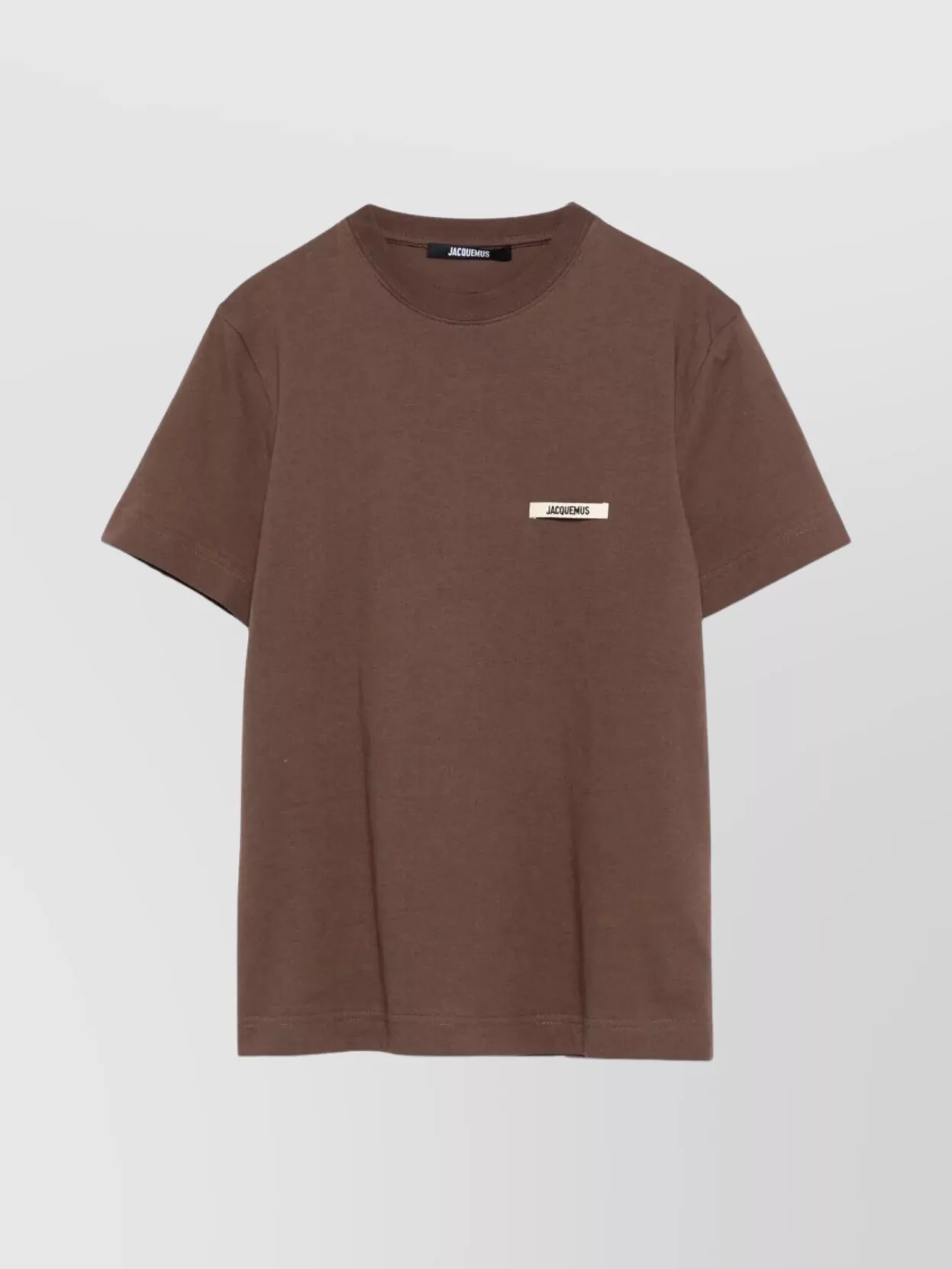 Jacquemus Cotton Crew Neck Short Sleeve T-shirt In Brown