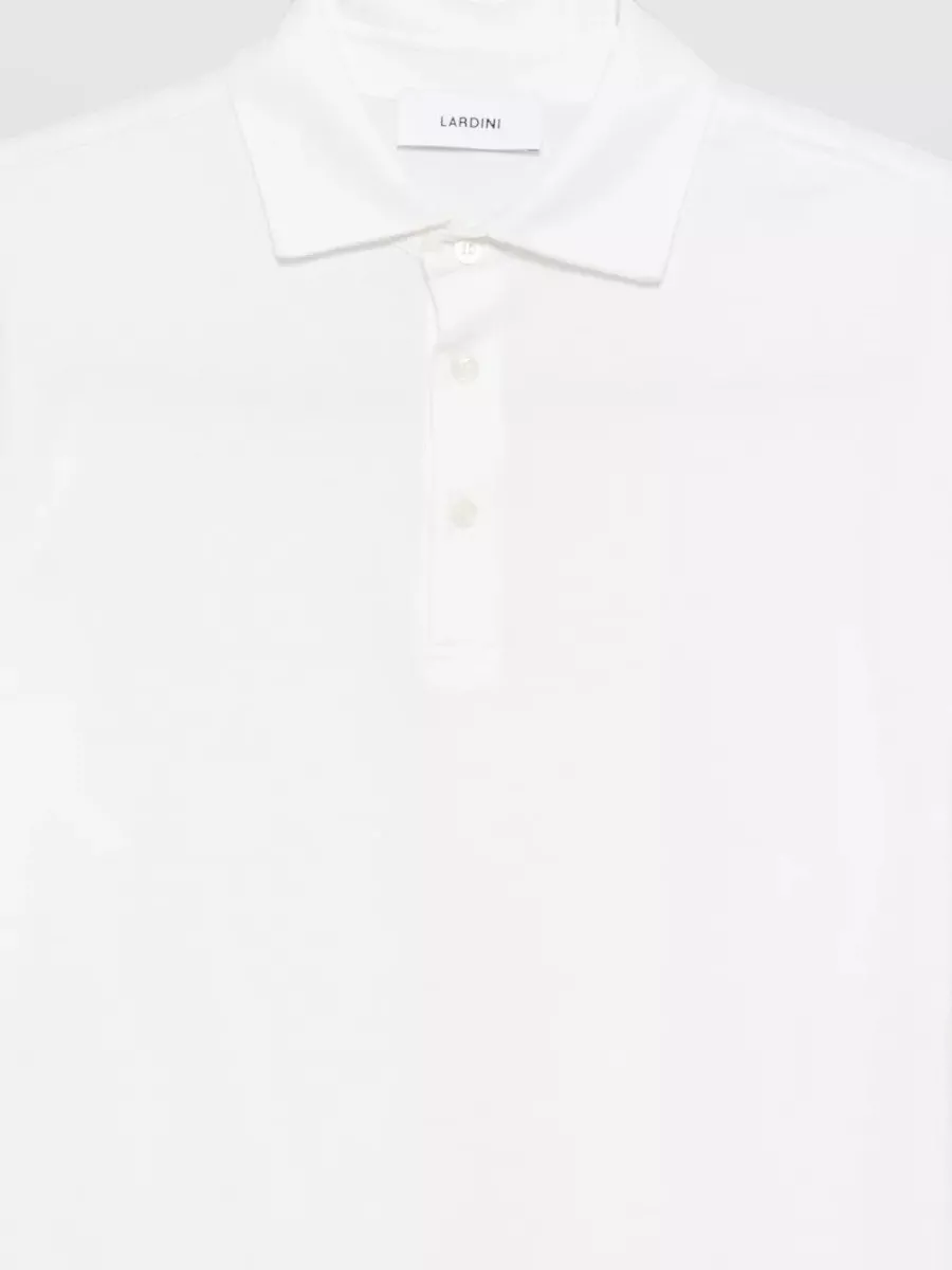 Lardini Polo Shirt Cotton Silk Blend Fabric