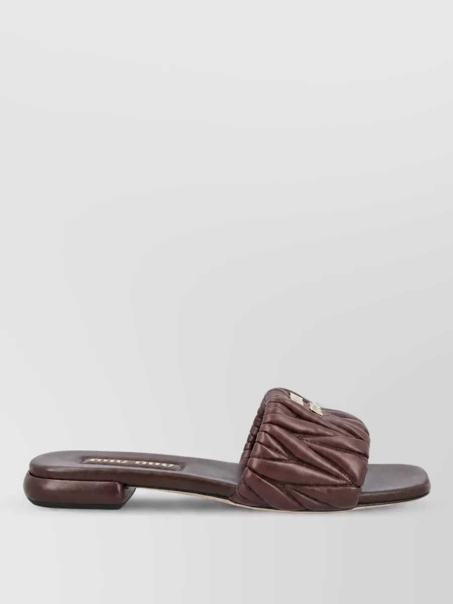 Miu Miu Leather Quilted Slides