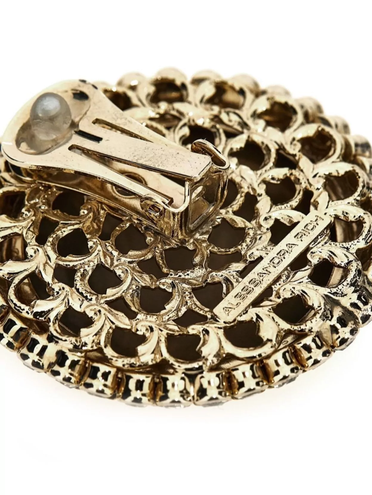Alessandra Rich Round Textured Gold-tone Earrings