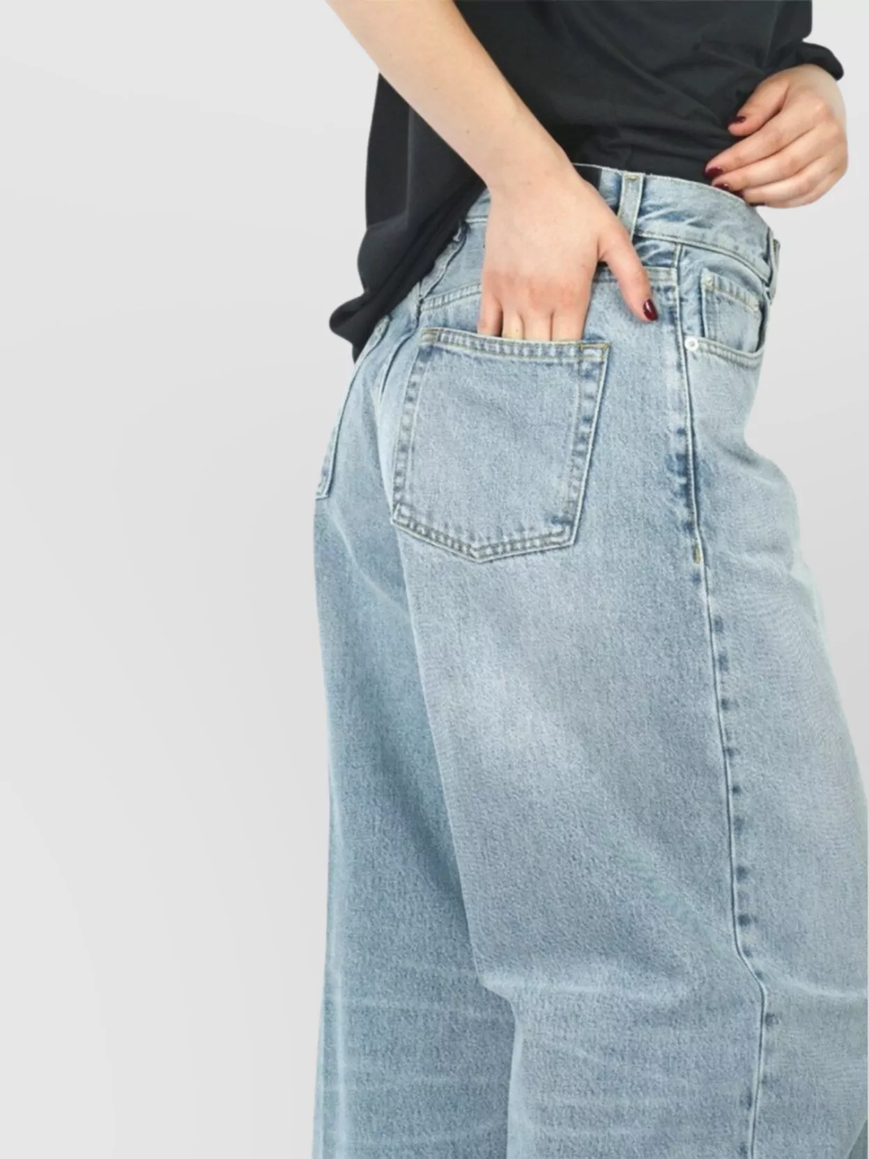 Haikure High-Waisted Straight Leg Denim Trousers
