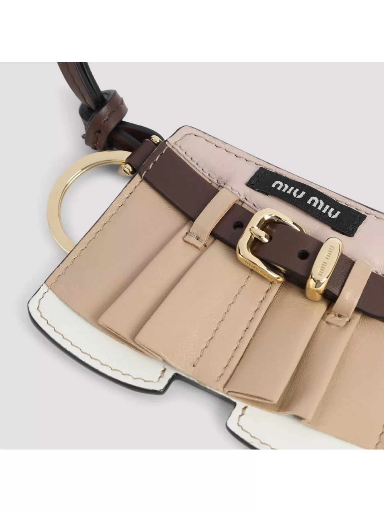 MIU MIU LAMB LEATHER MINI SKIRT KEYCHAIN