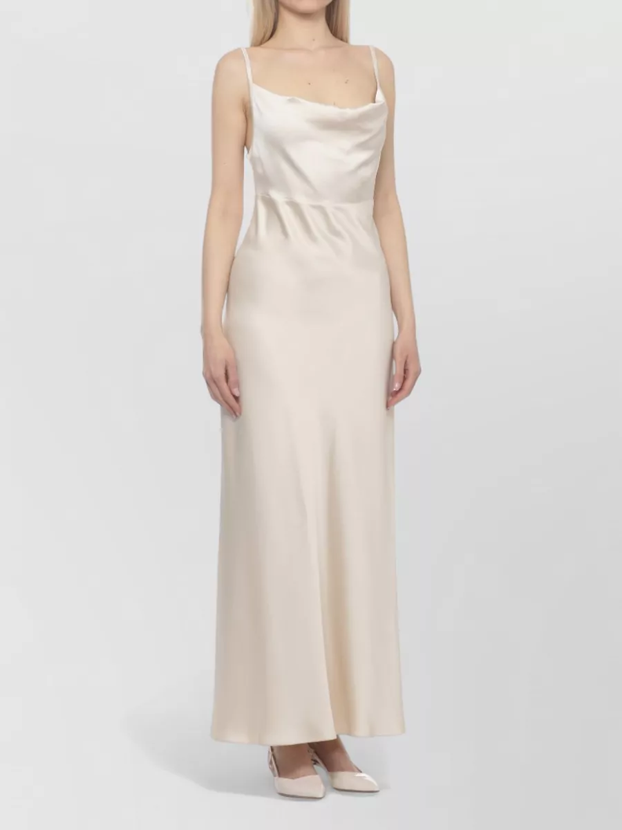 D.exterior Satin Sleeveless Maxi Dress