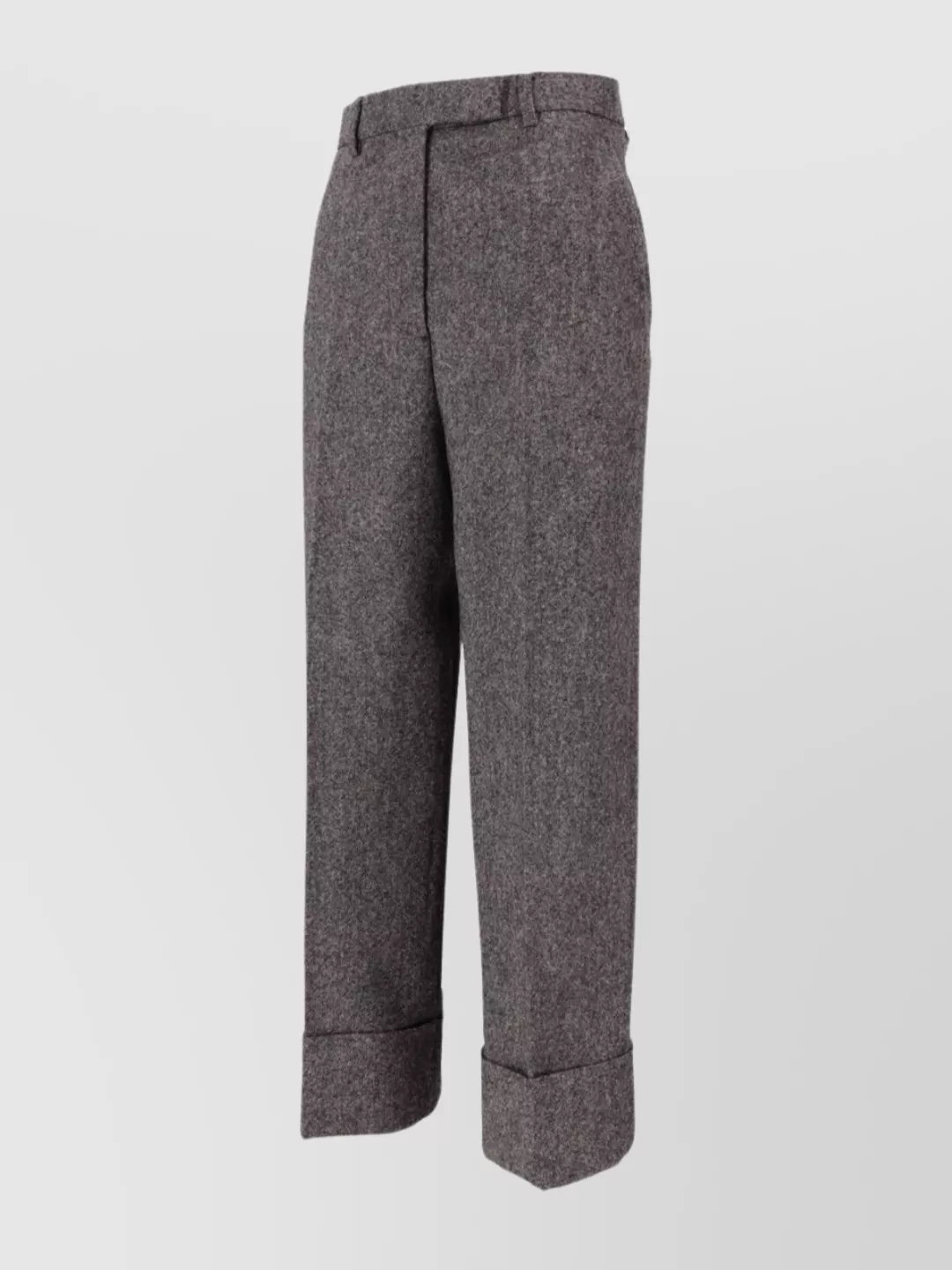 Thom Browne High Waist Wide Leg Trousers In Gray