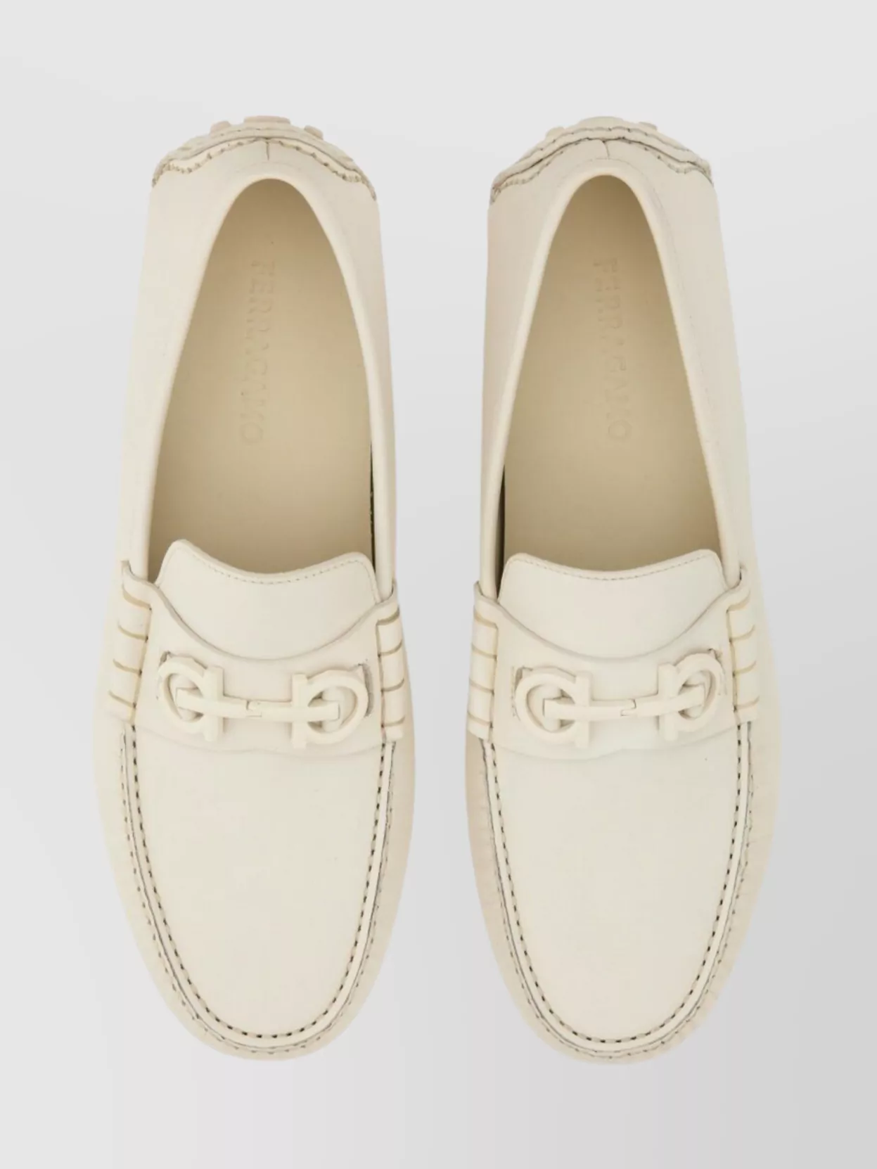 Ferragamo Stylish Round Toe Leather Loafers
