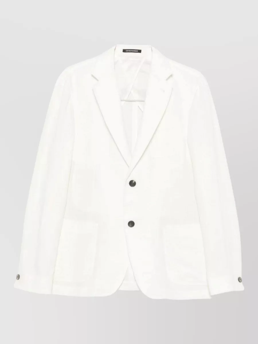 Emporio Armani linen single-breasted suit jacket