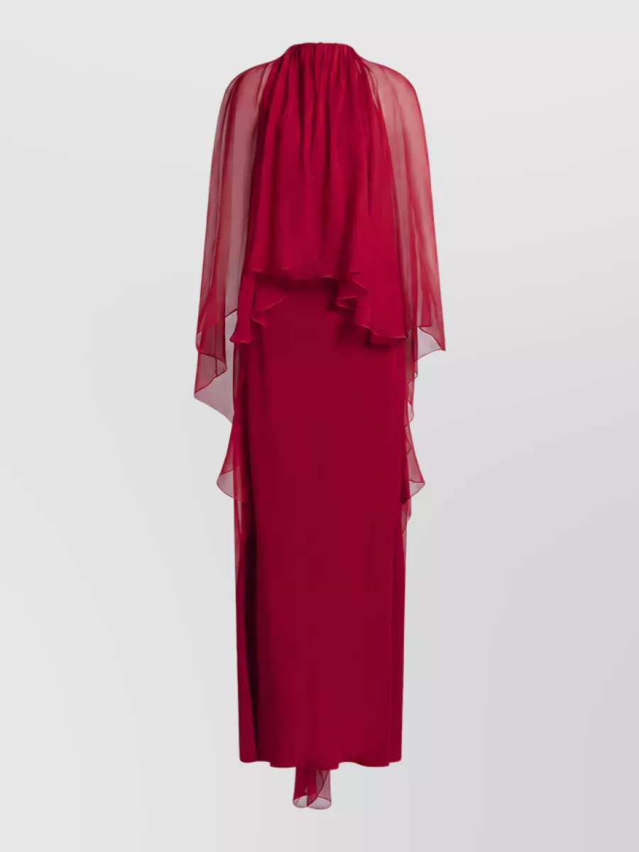 Alberta Ferretti Asymmetric Draped Satin Maxi Dress