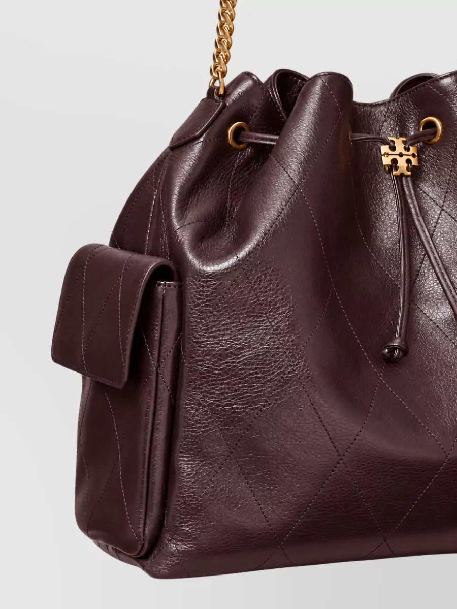 Tory Burch Large Leather Bucket Bag