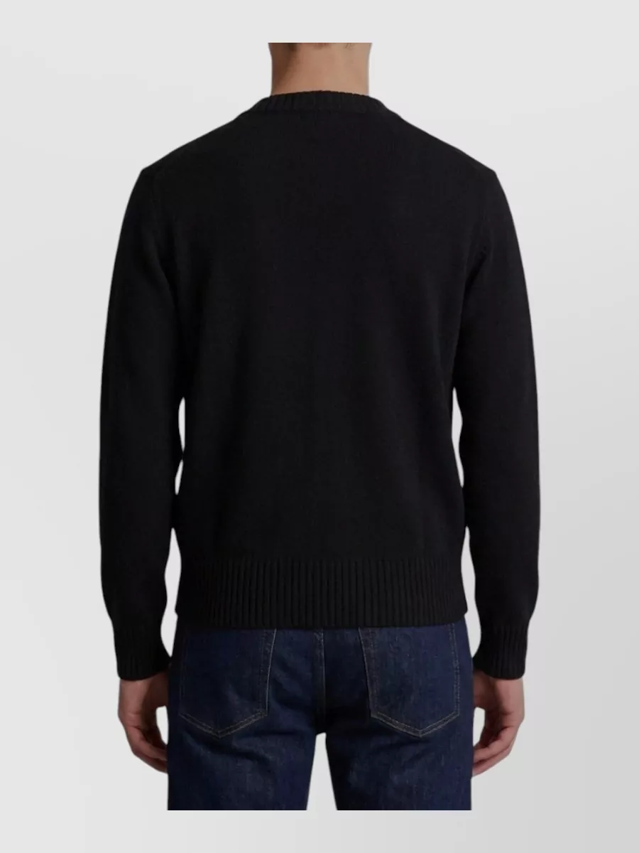 Ami Paris Cashmere V-Neck Ribbed Regular-Fit Cardigan