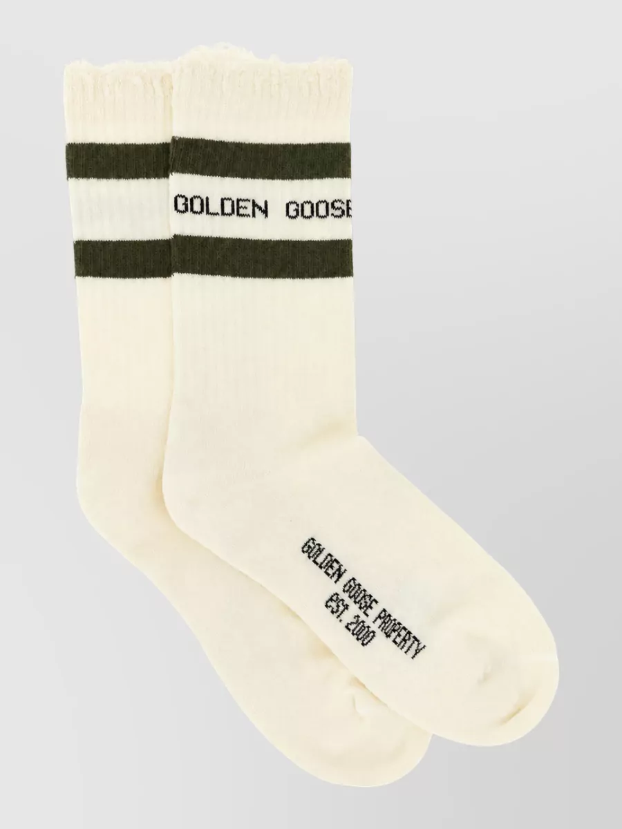 Golden Goose Striped Distressed Socks