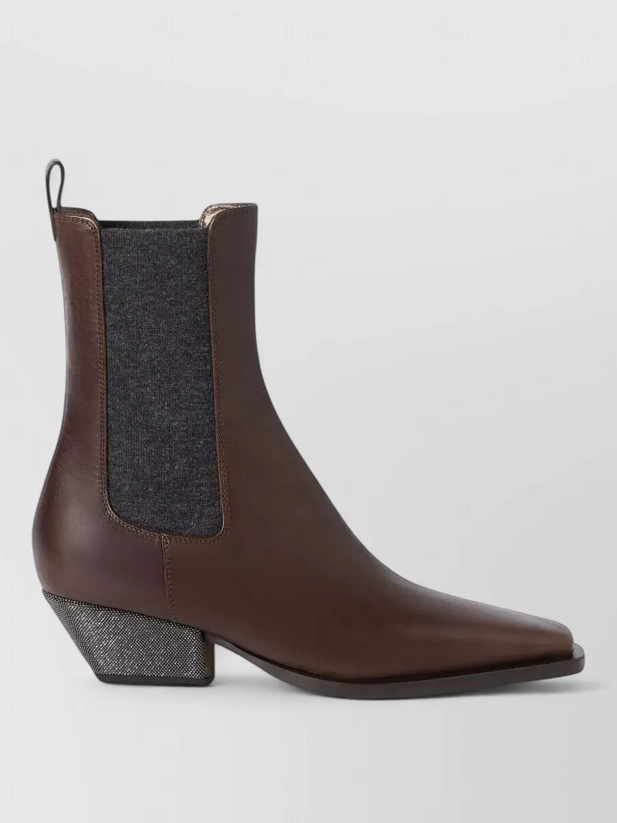 Brunello Cucinelli Leather Heeled Boots