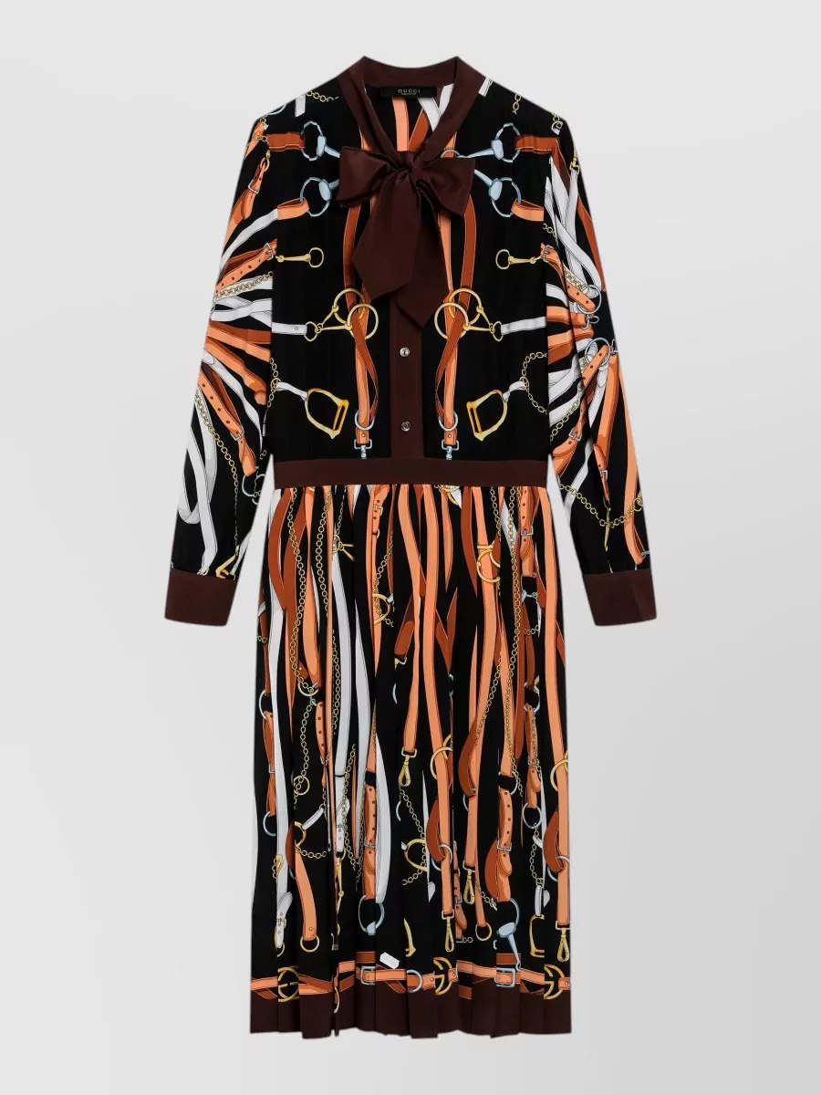 Gucci silk printed shirt dress