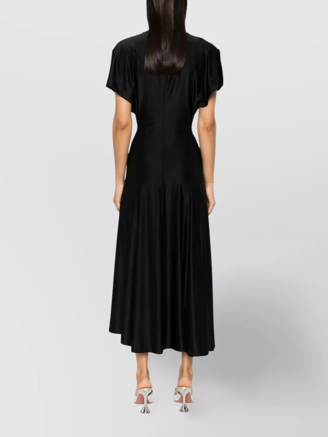 Rabanne Button-embellished Stretch-twill Midi Dress In Black