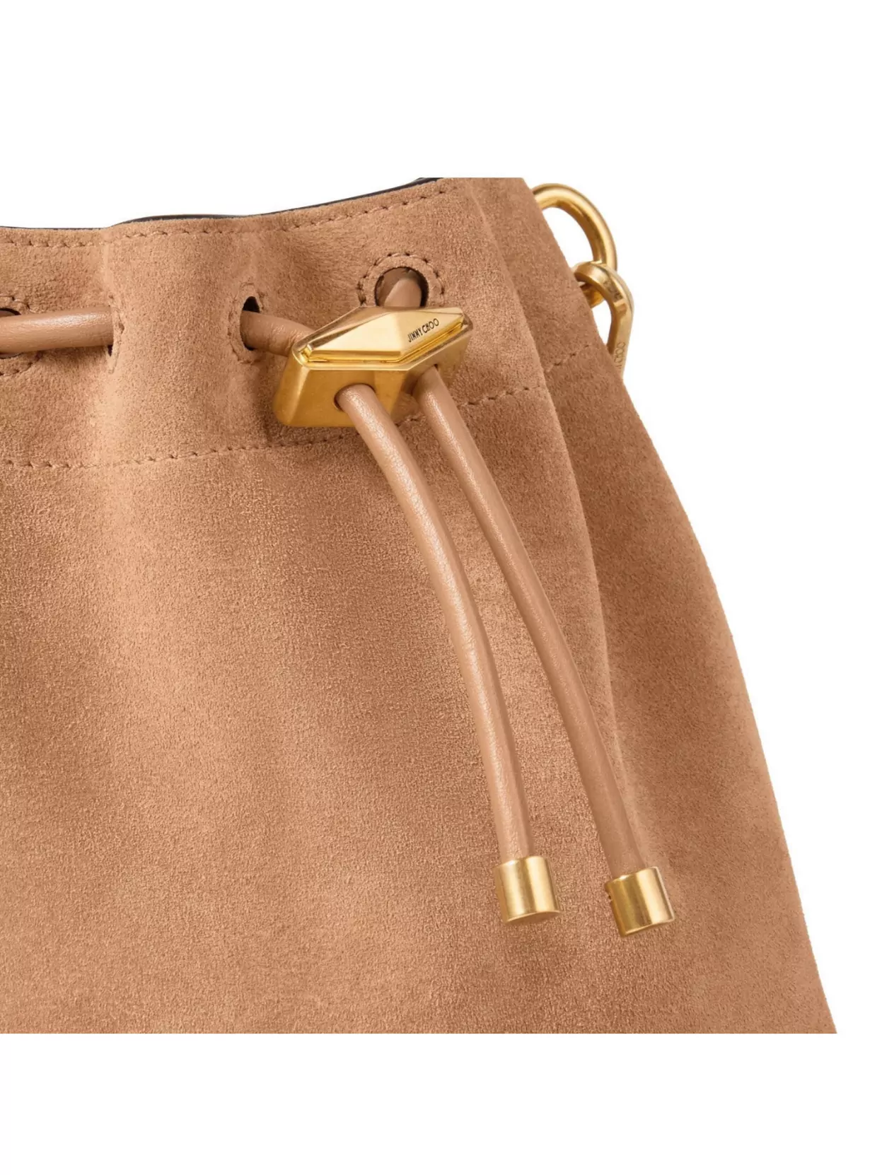 Jimmy Choo Beige N/s Bucket Bag With Fringes