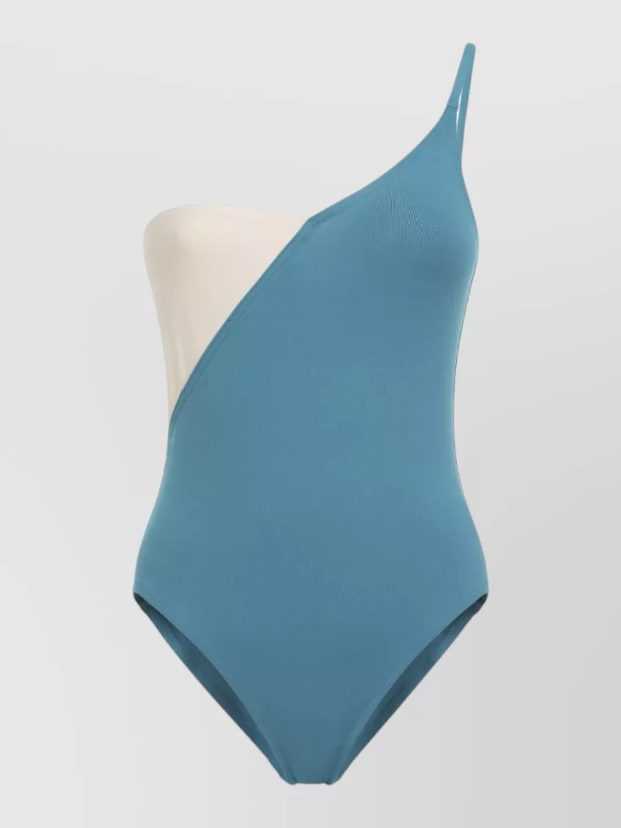 Eres Asymmetrical One Shoulder Two Tone Swimsuit