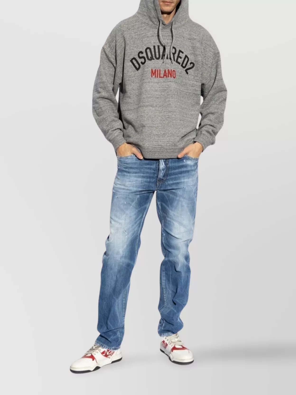 Dsquared2 Straight Leg Trousers Distressed Detailing