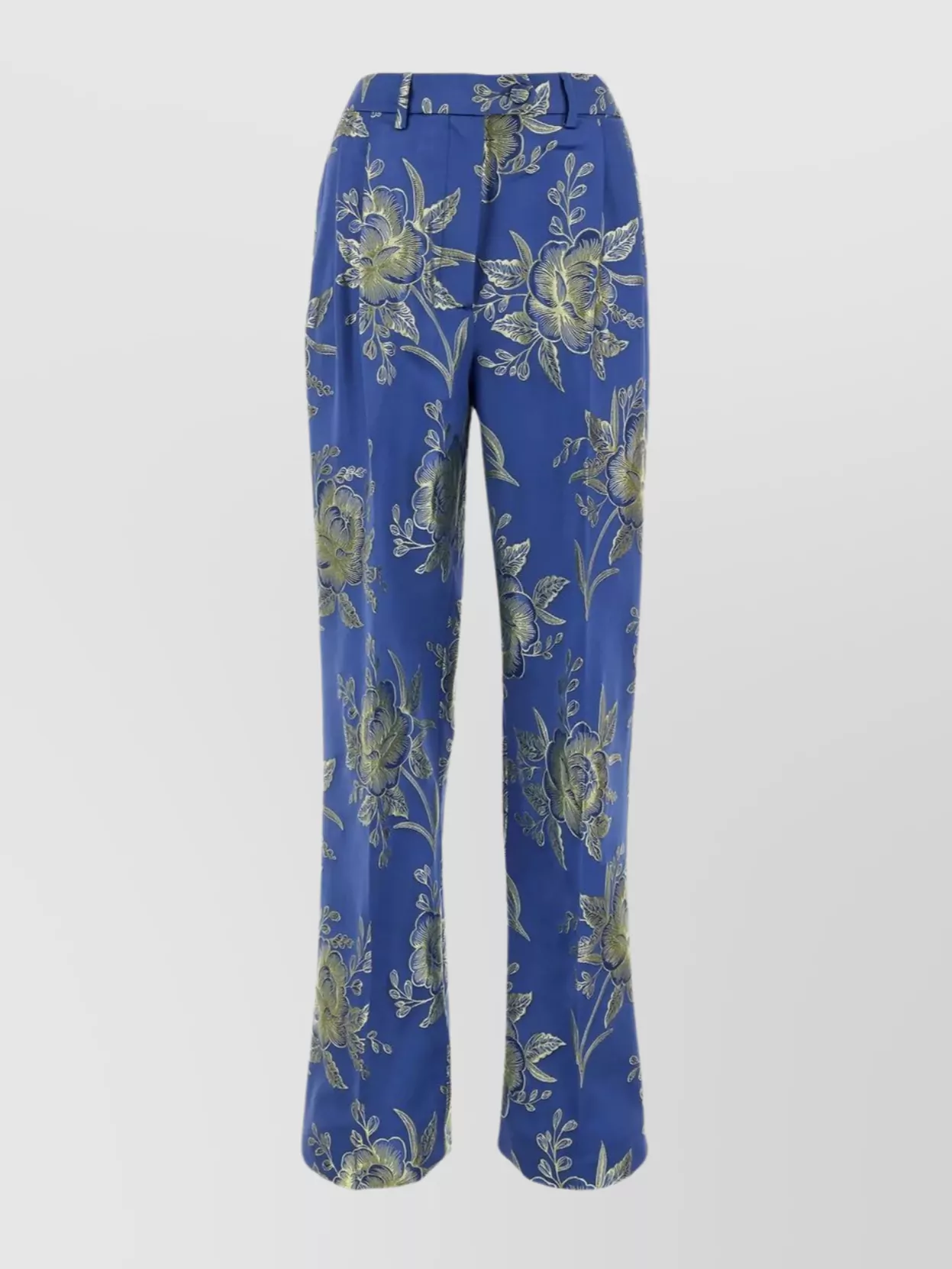Shop Etro Floral Embroidered Wide Leg Trousers