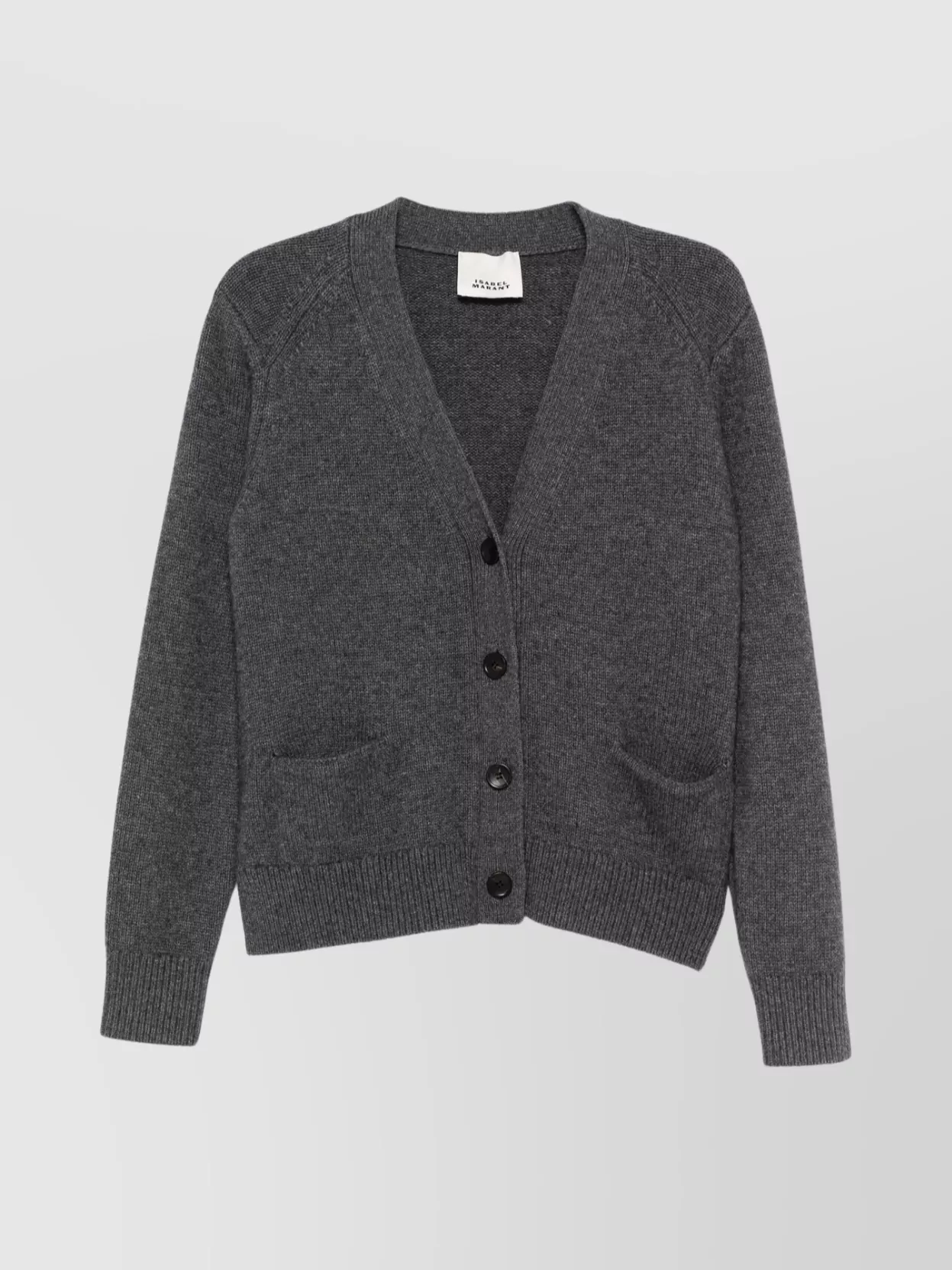 Isabel Marant V-neck Cardigan Front Pockets In Gray
