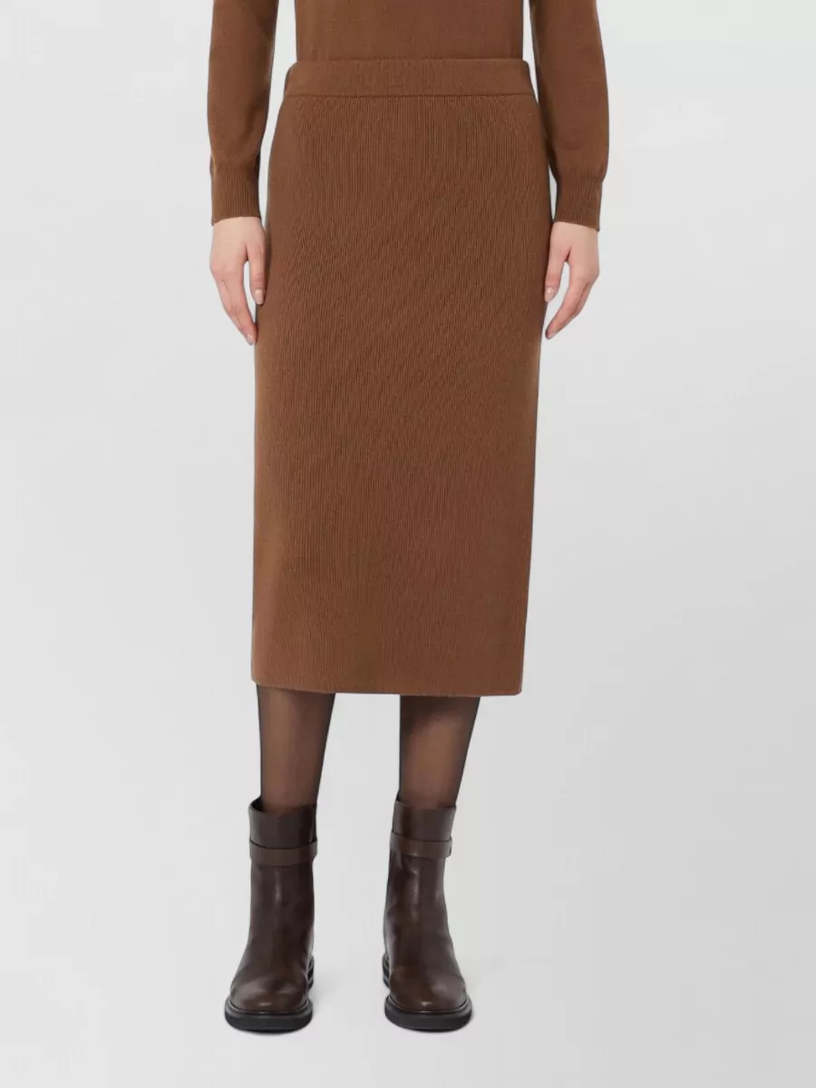 S Max Mara Cashmere Wool High-Rise Pencil Skirt
