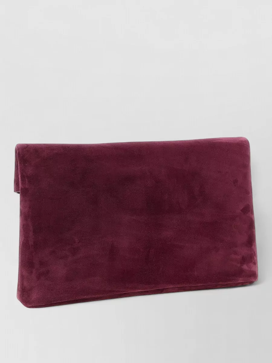 Saint Laurent Cassandre Maxi Suede Clutch Bag
