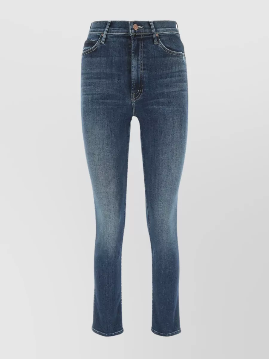 Shop Mother Faded Flex Denim Jeans In Blue