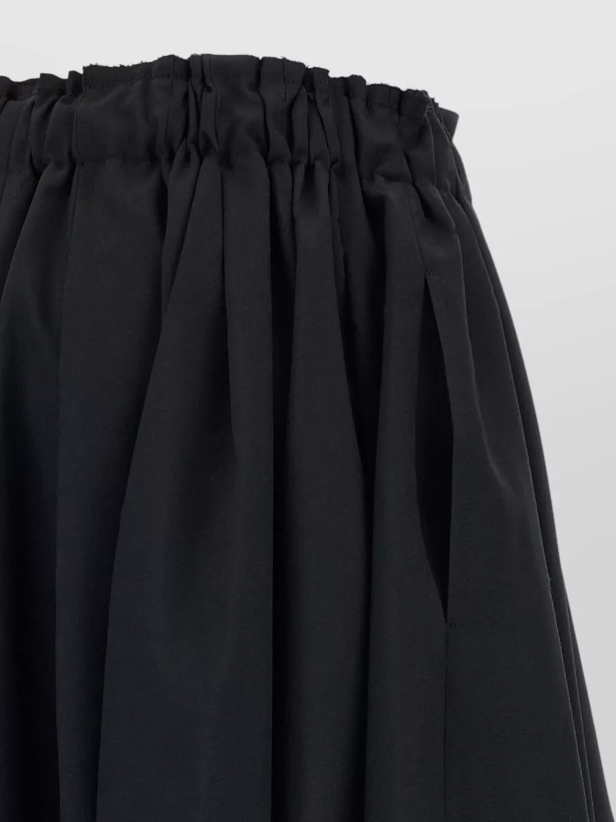 Comme Des Garçons Wool Asymmetric Wide-Leg Bermuda Shorts