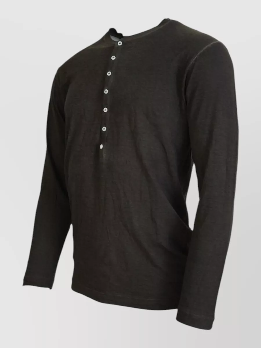 Dsquared2 Cotton Linen Long-Sleeve Henley T-Shirt