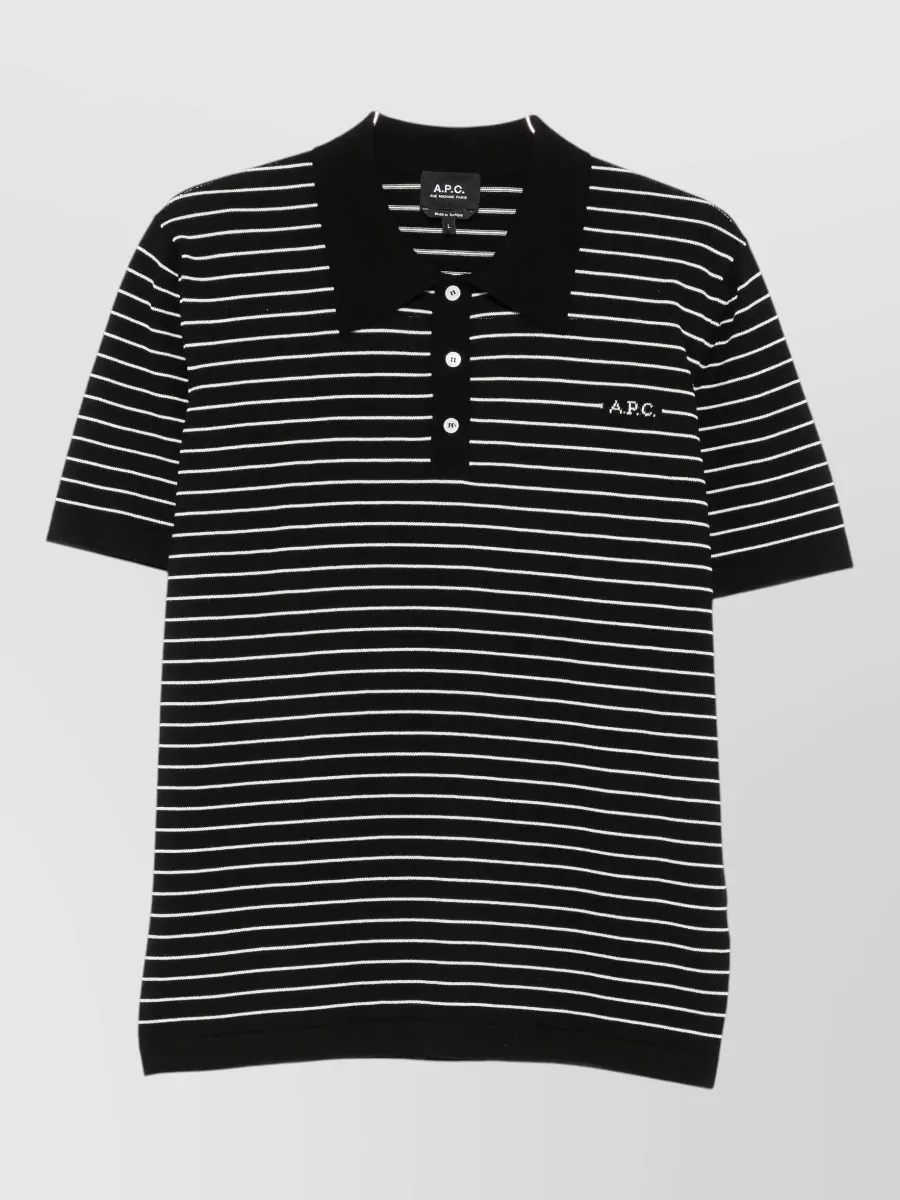 A.P.C. striped cotton polo shirt