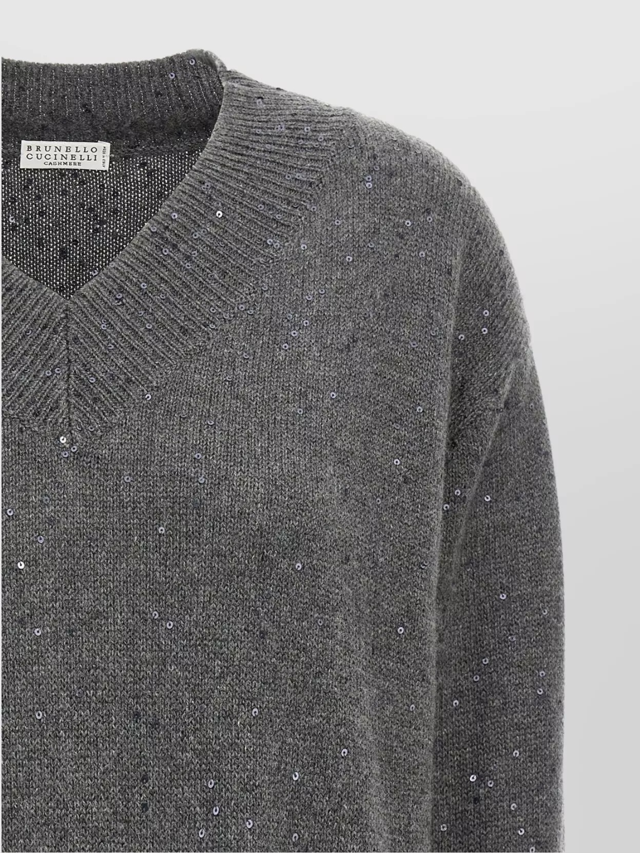 Brunello Cucinelli Sequin Embellished V-Neck Knitwear