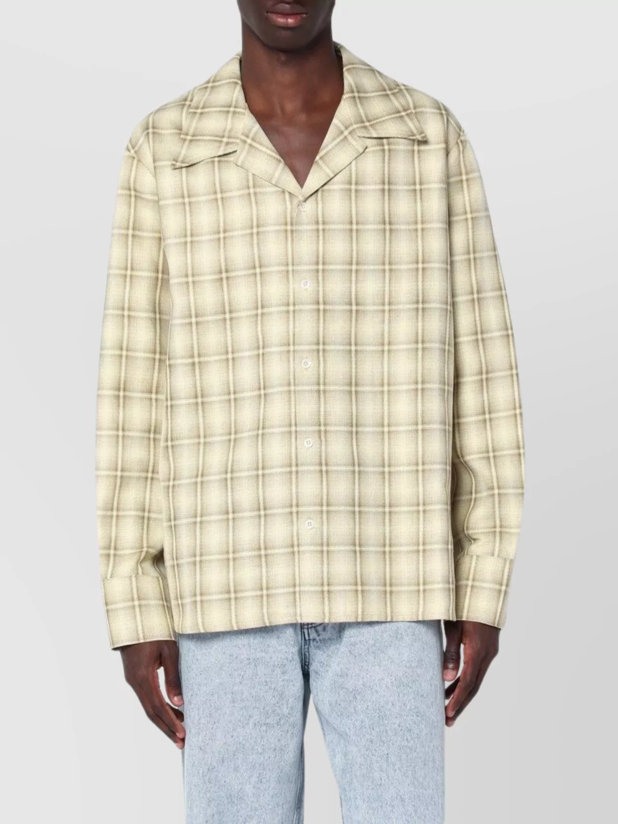 Séfr - check pattern cotton linen shirt