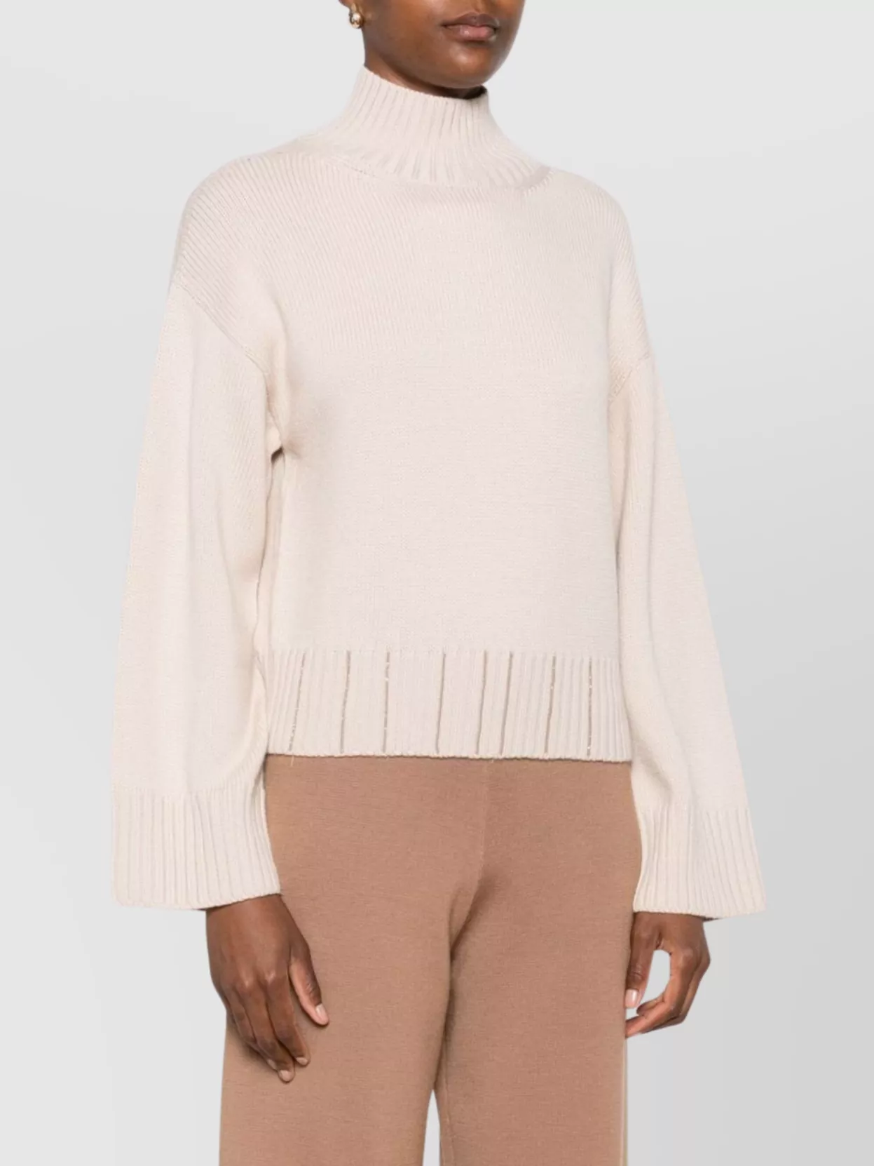 Fabiana Filippi Wool Turtleneck Sweater With Dropped Shoulders