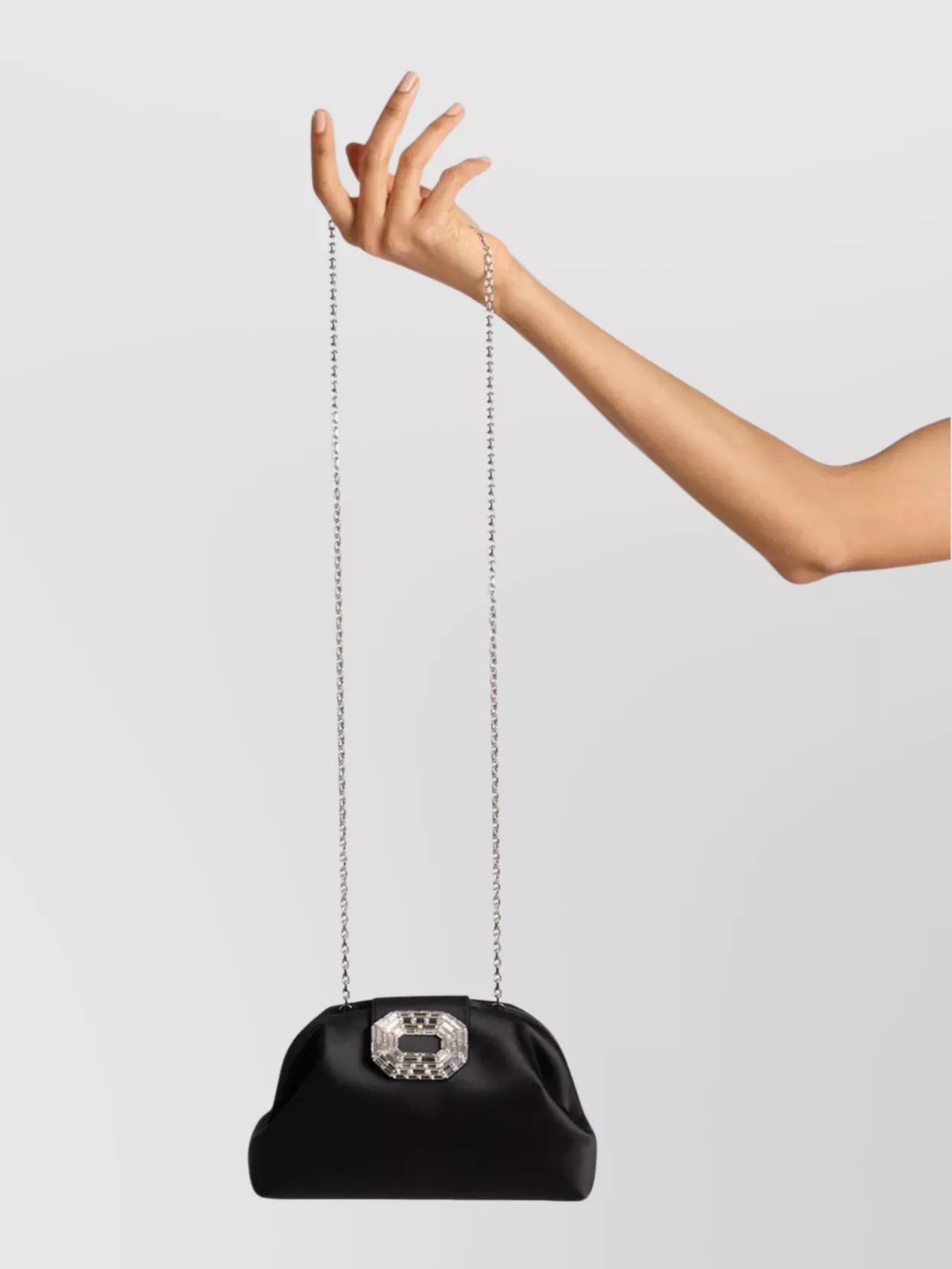 Amina Muaddi Rectangular Clutch Bag Chain Strap