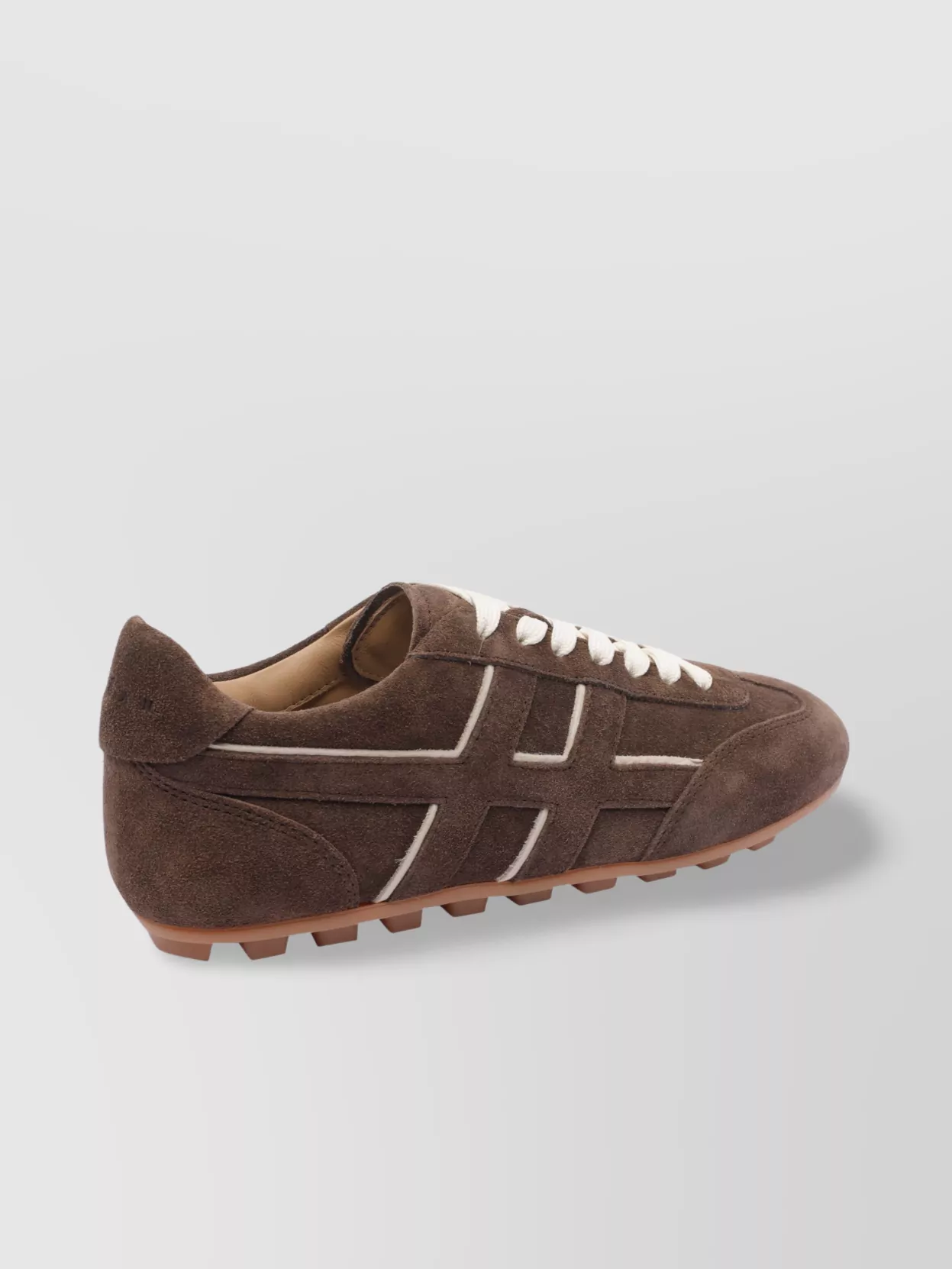 Hogan Low Top Suede Sneakers With Contrast Stitching