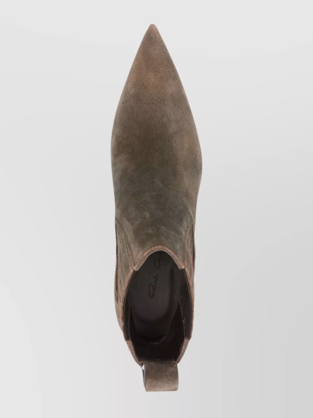 Rick Owens Sculptural Suede Ankle Boots With Pointed Toe