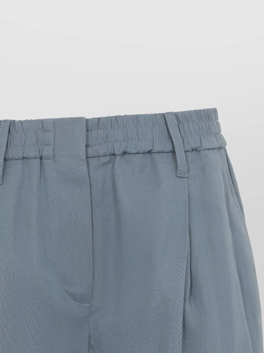 Brunello Cucinelli Cotton Wide-Leg Tailored Trousers
