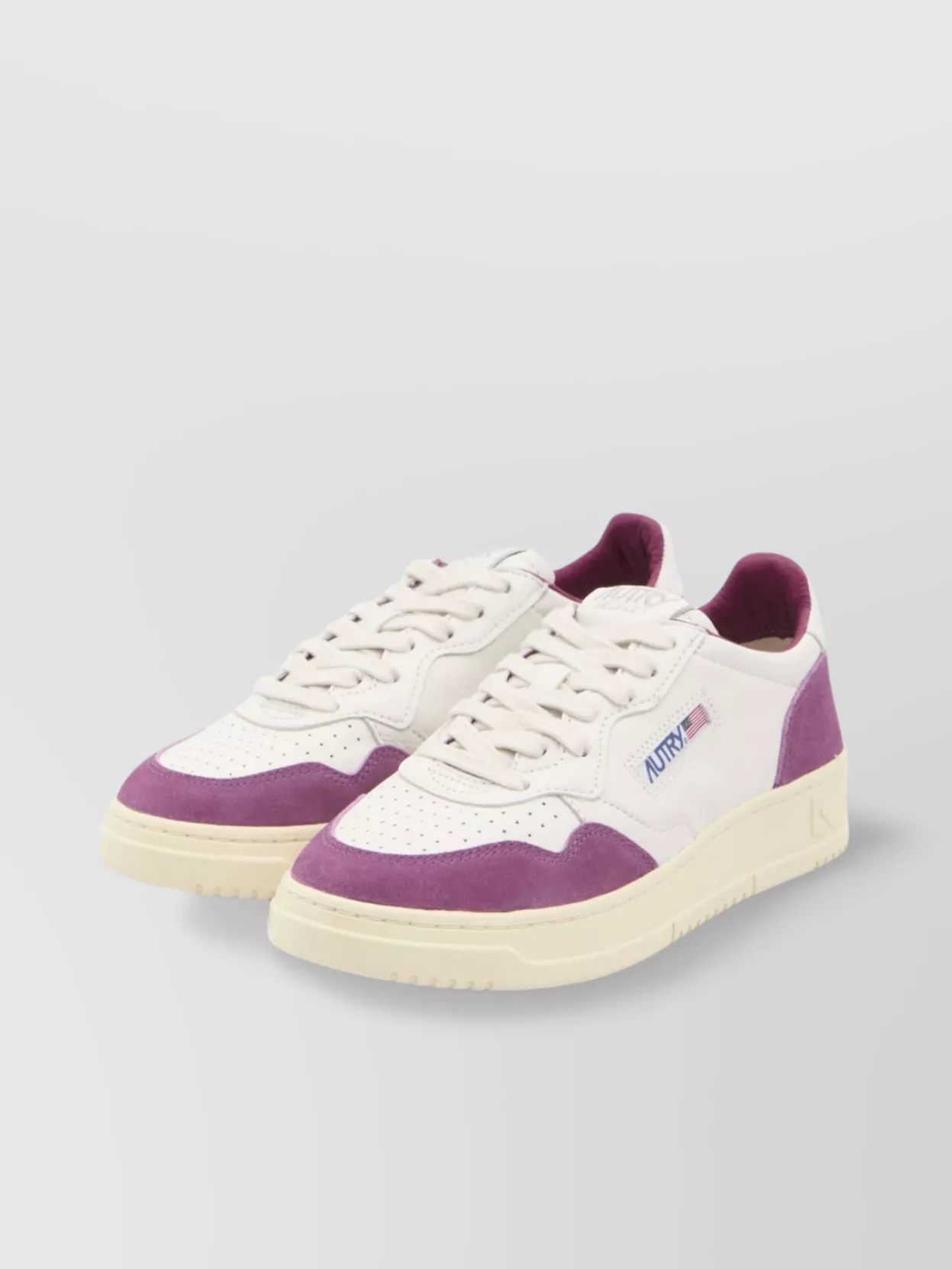 Autry Champion Leather Sneakers With Perforated Toe