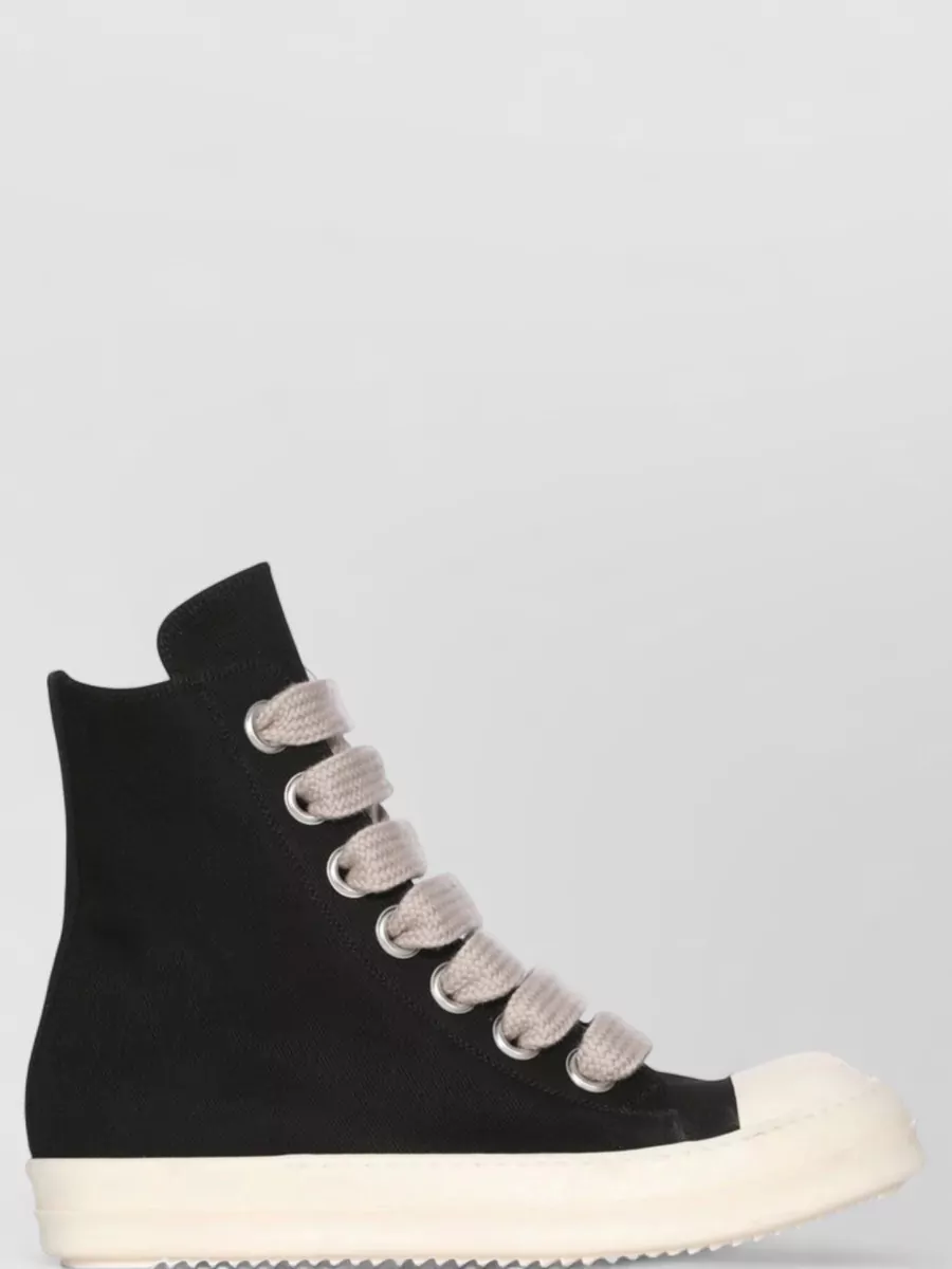 Rick Owens Drkshdw Cotton High-Top Lace-Up Sneakers