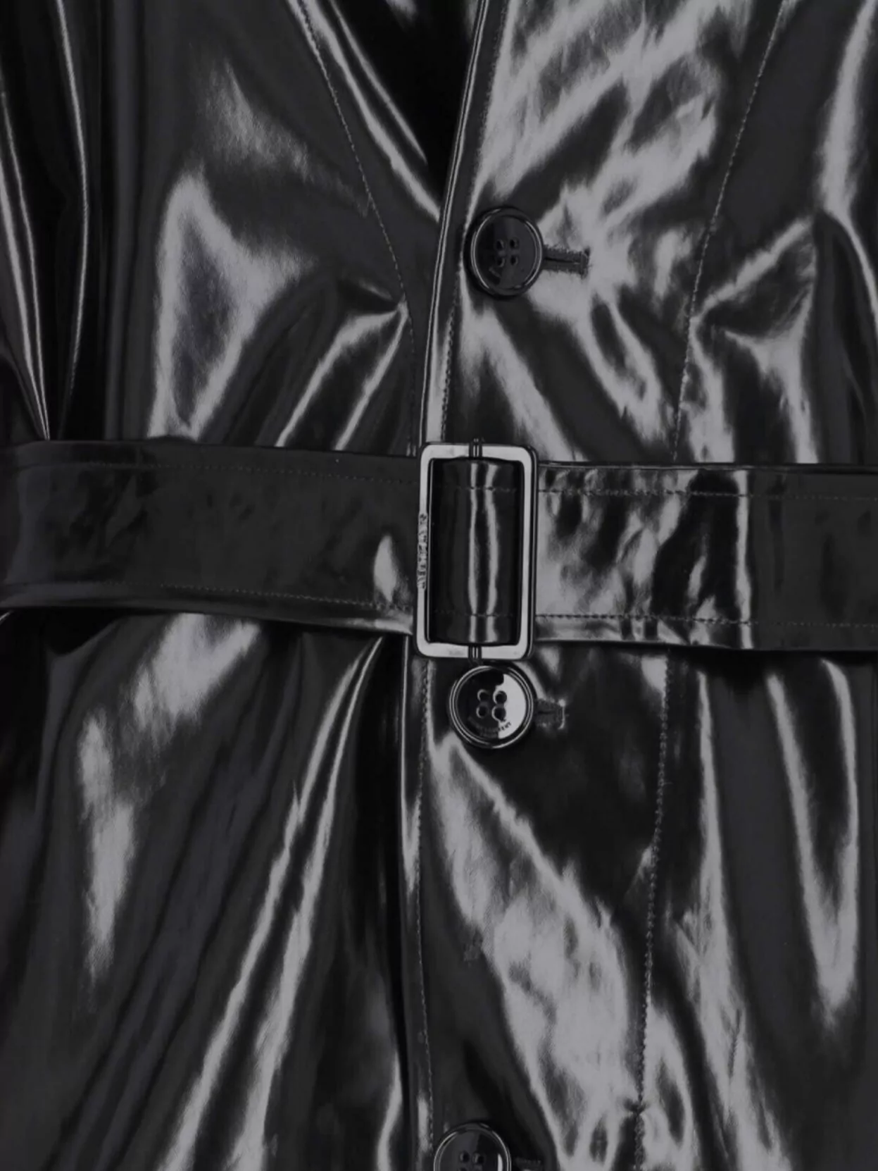 Saint Laurent Belted Waist Long Length Shiny Finish