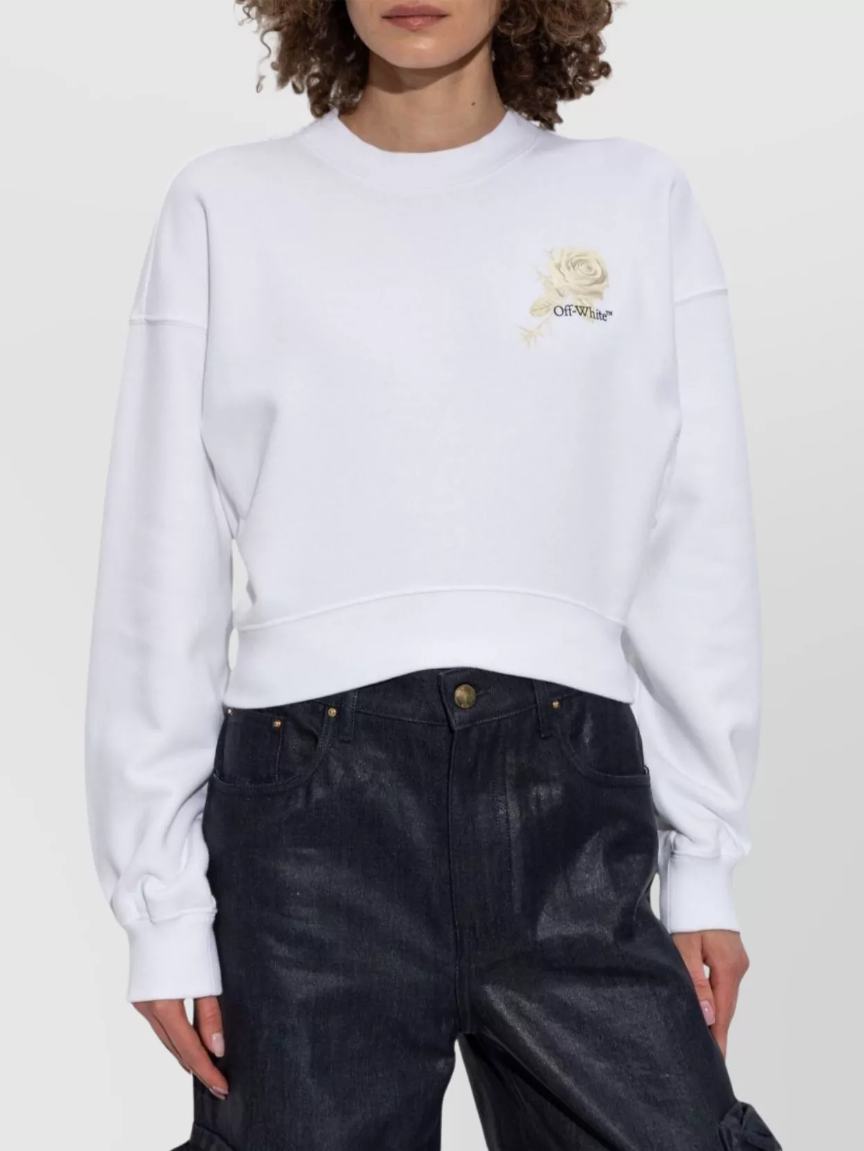 Off-White Roses Arrows Cropped Sweatshirt