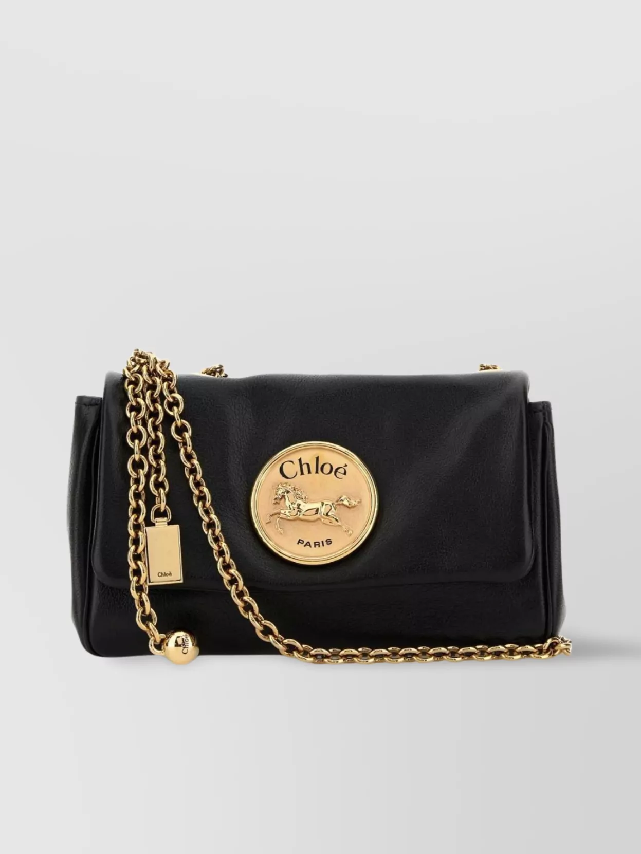Chloé Chloe Black Leather Heritage Shoulder Bag In Black