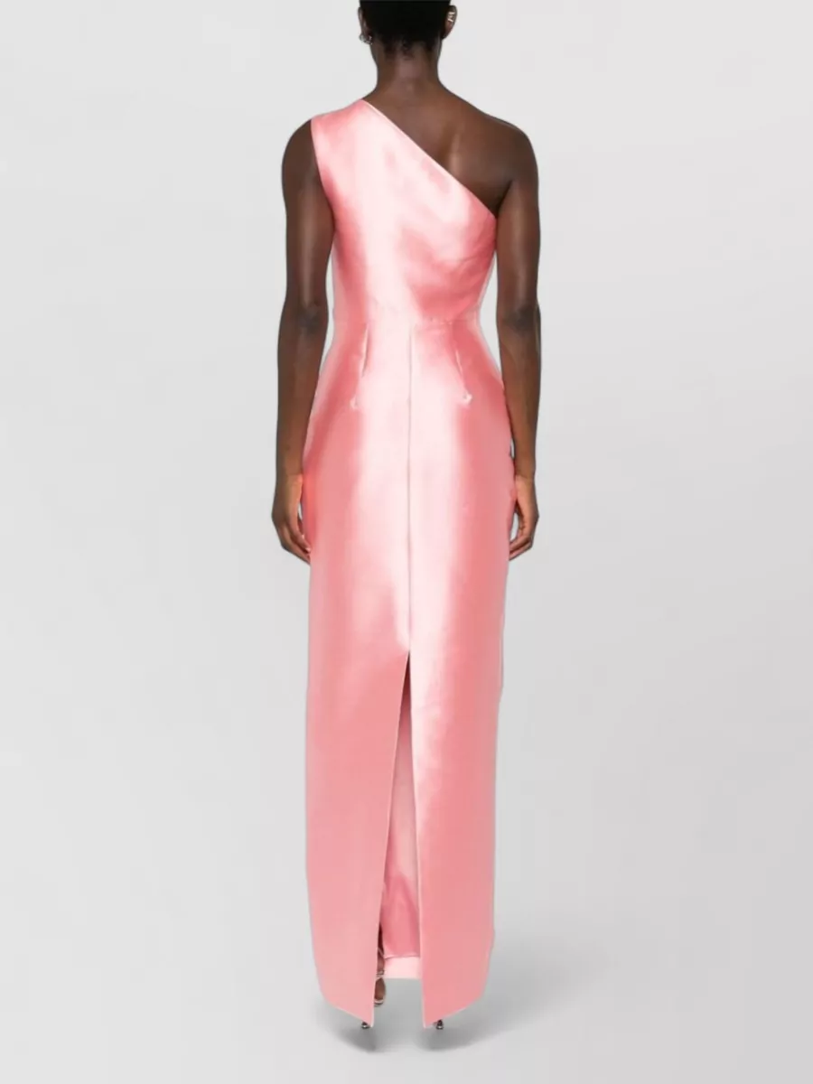 Solace London Polyester One-Shoulder Sleeveless Draped Maxi Dress