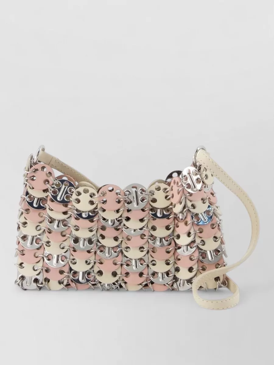 Paco Rabanne pixel leather clutch bag