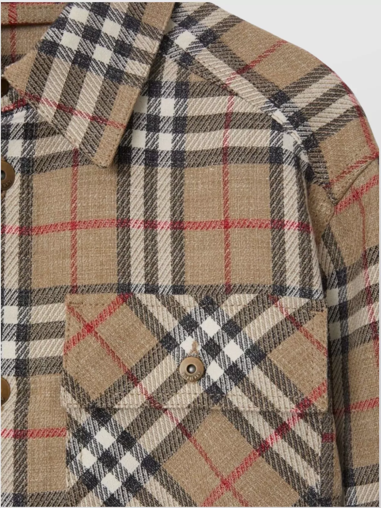 Burberry Checked Shirt With Flap Pockets And Buttoned Cuffs