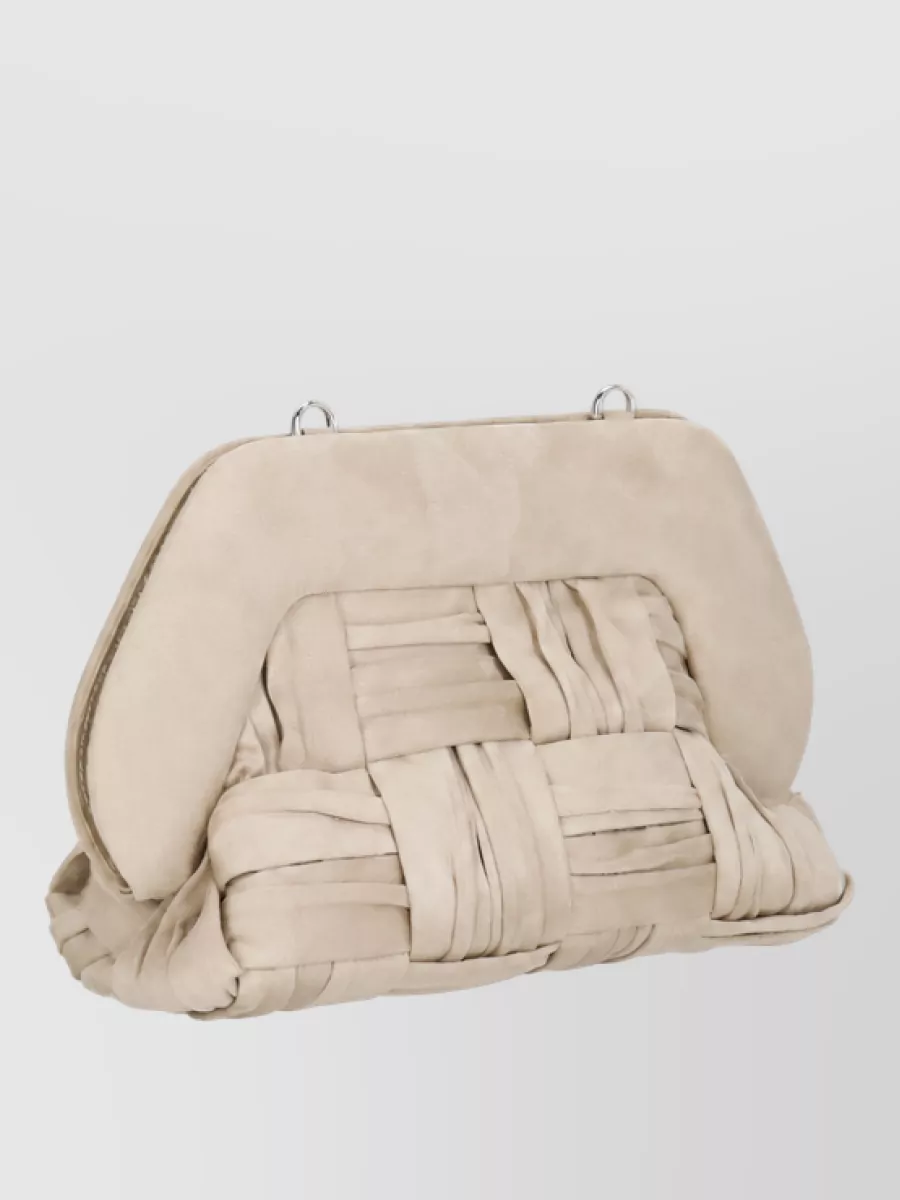 Themoiré Hand Recycled Suede Woven Clutch Bag